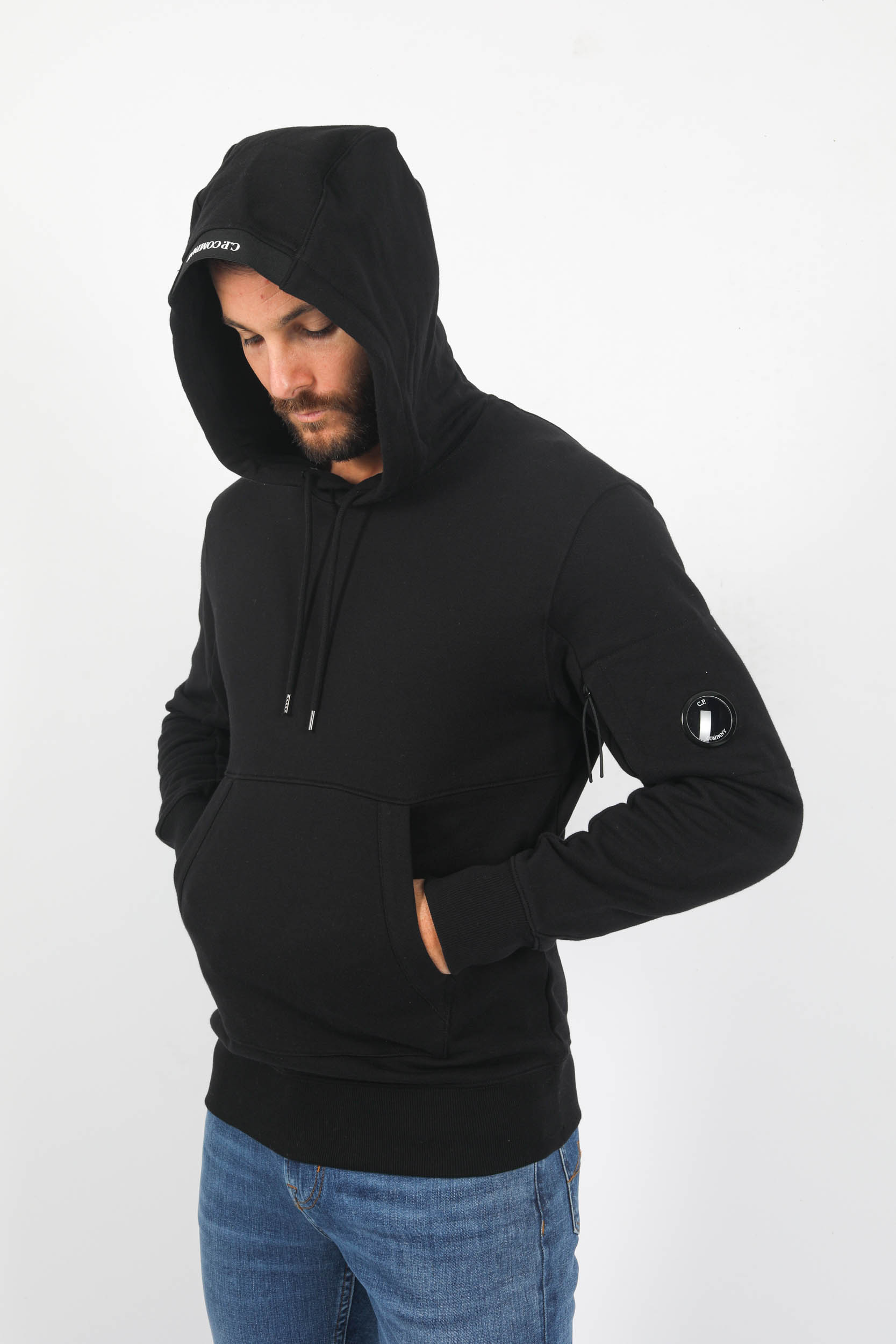 SWEAT A CAPUCHE C.P COMPANY NOIR S023A-999