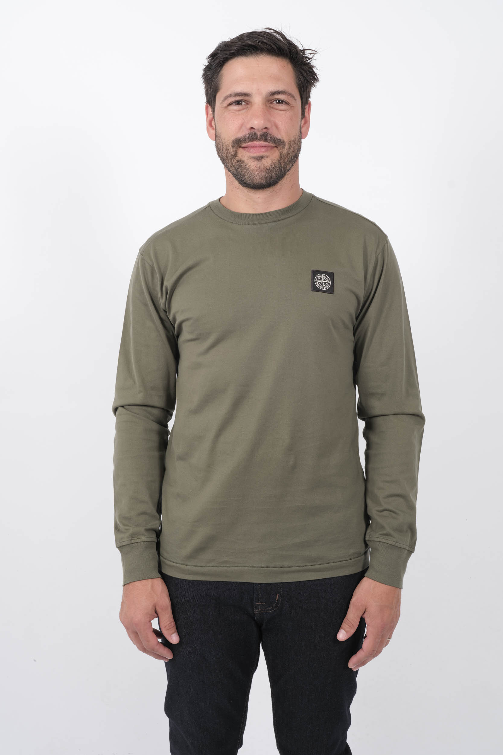 T-SHIRT STONE ISLAND MANCHES LONGUES KAKI 811522713-V0059