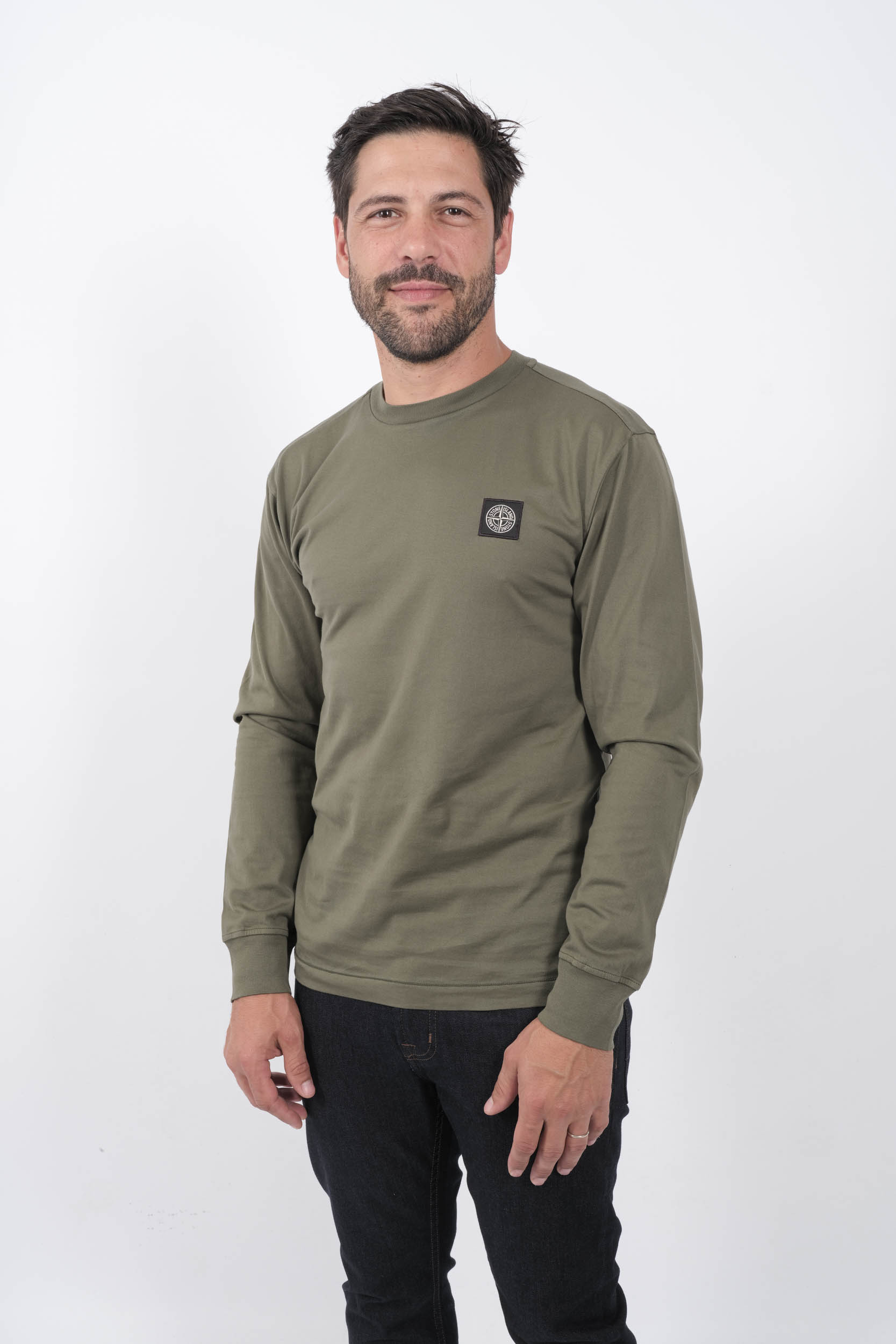 T-SHIRT STONE ISLAND MANCHES LONGUES KAKI 811522713-V0059