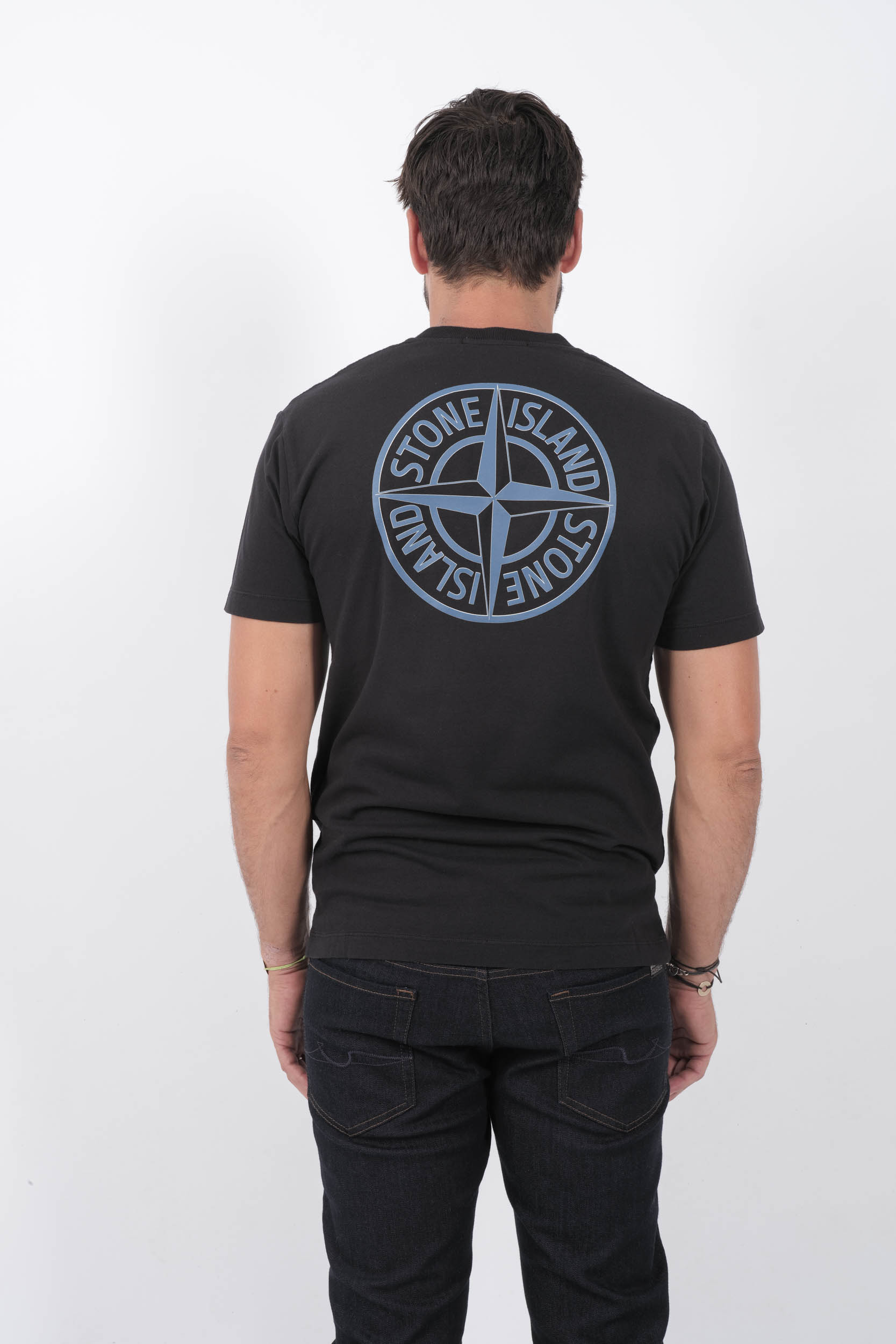 T-SHIRT STONE ISLAND NOIR MOTIF IMPRIME 81152NS81-V0029