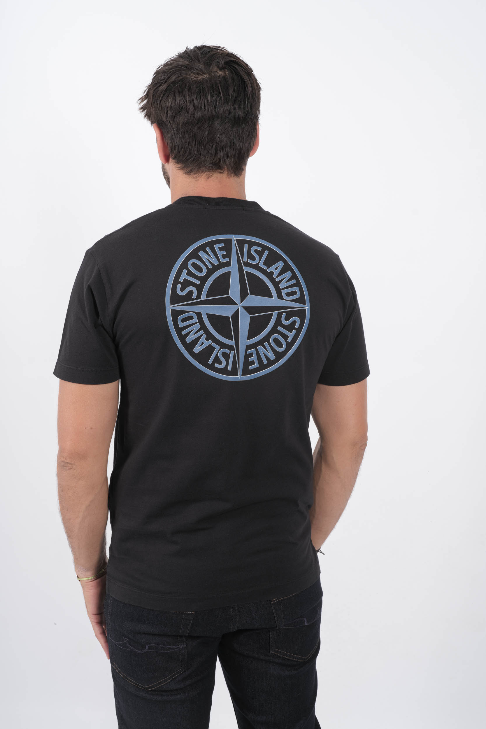 T-SHIRT STONE ISLAND NOIR MOTIF IMPRIME 81152NS81-V0029