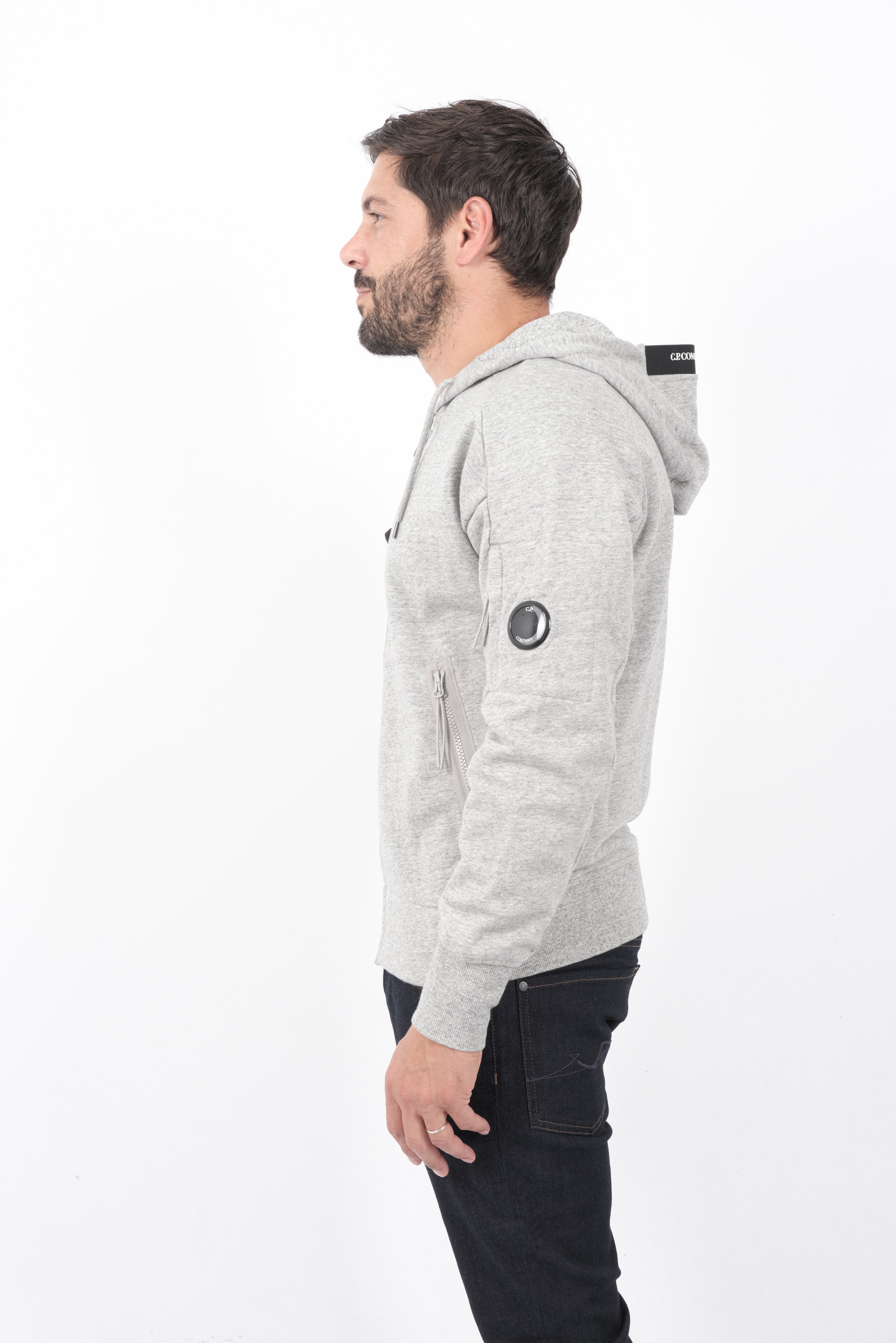  Image du produit SWEAT C.P COMPANY CAPUCHE ZIPPE GRIS S025A-M94 - 4