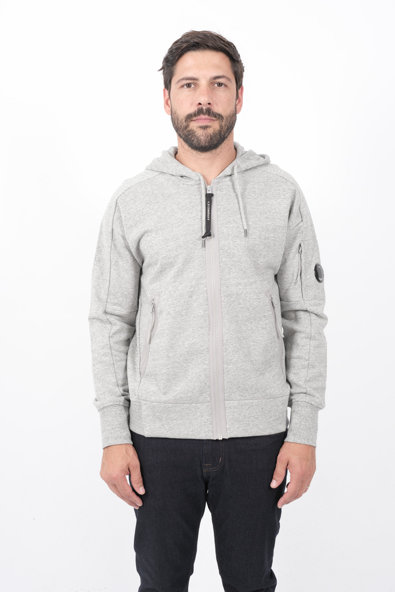  Image du produit SWEAT C.P COMPANY CAPUCHE ZIPPE GRIS S025A-M94 - 3