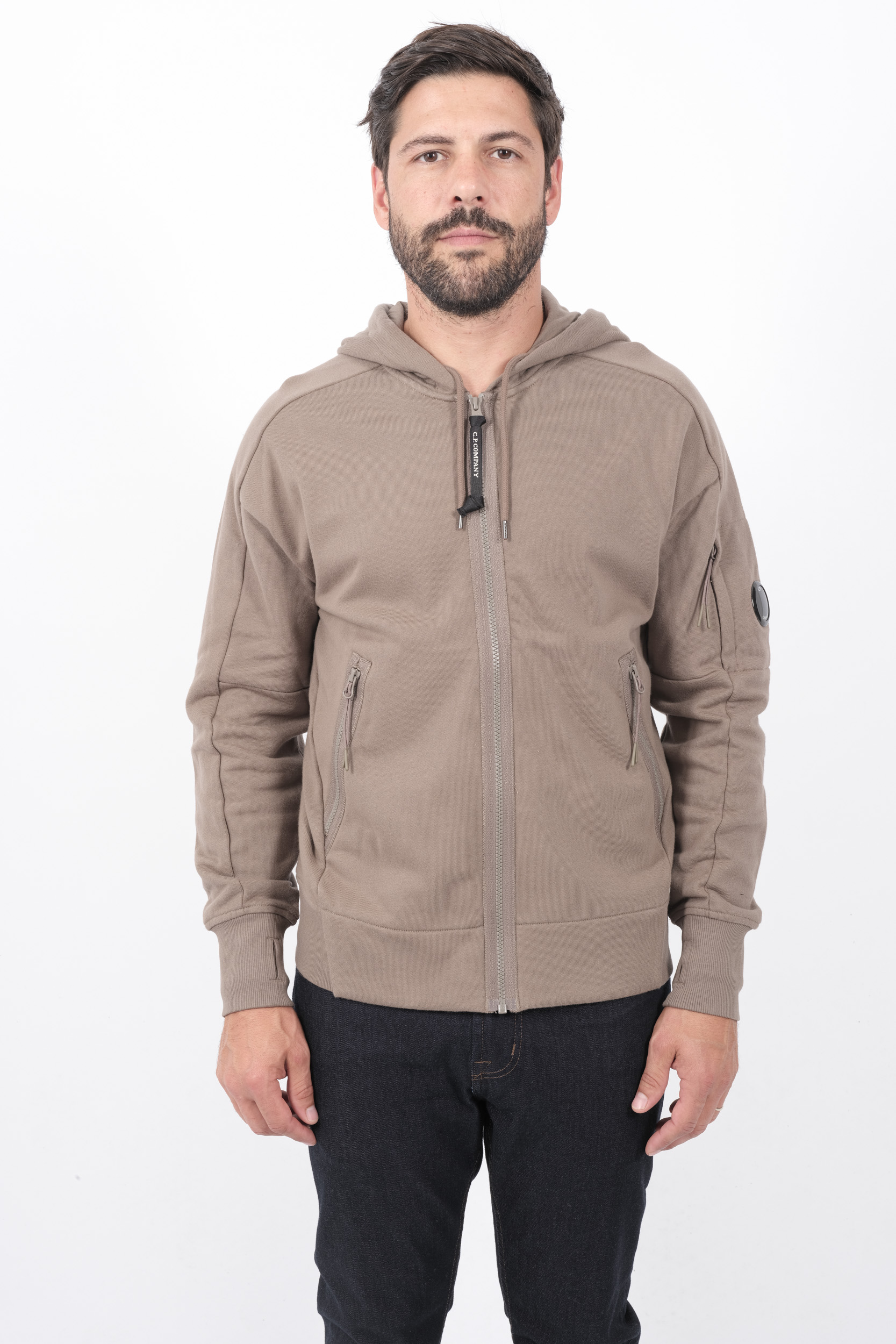  Image du produit SWEAT C.P COMPANY CAPUCHE ZIPPE BEIGE S025A-359 - 3