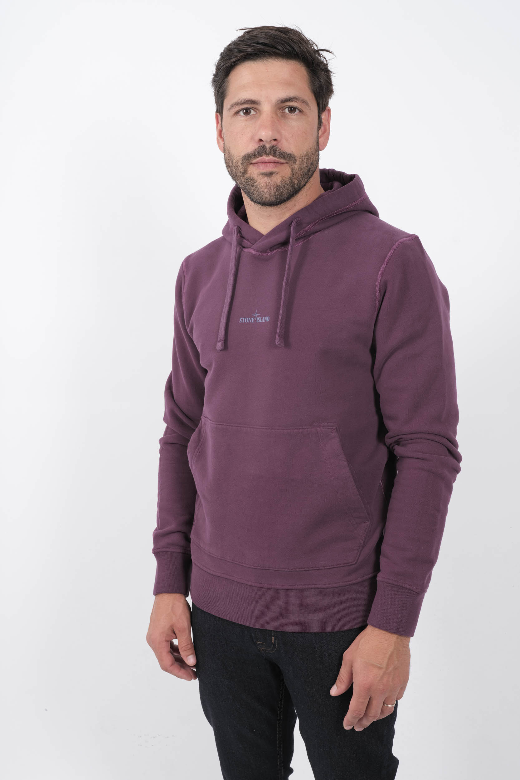  Image du produit SWEAT A CAPUCHE STONE ISLAND PRUNE LOGO BRODE 811566488-V0011 - 2