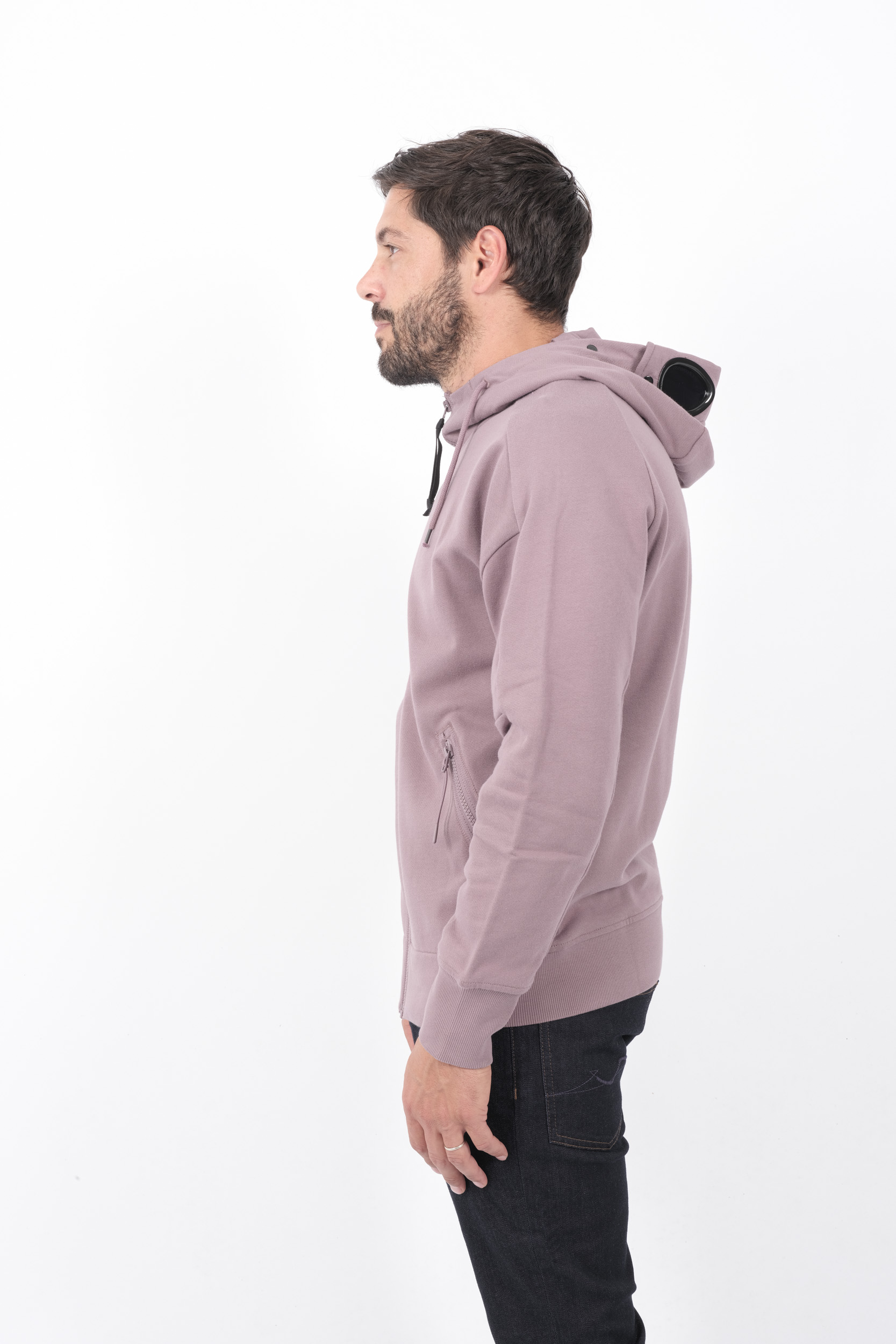  Image du produit SWEAT C.P COMPANY CAPUCHE ZIPPE LUNETTE LAVANDE S028A-735 - 4