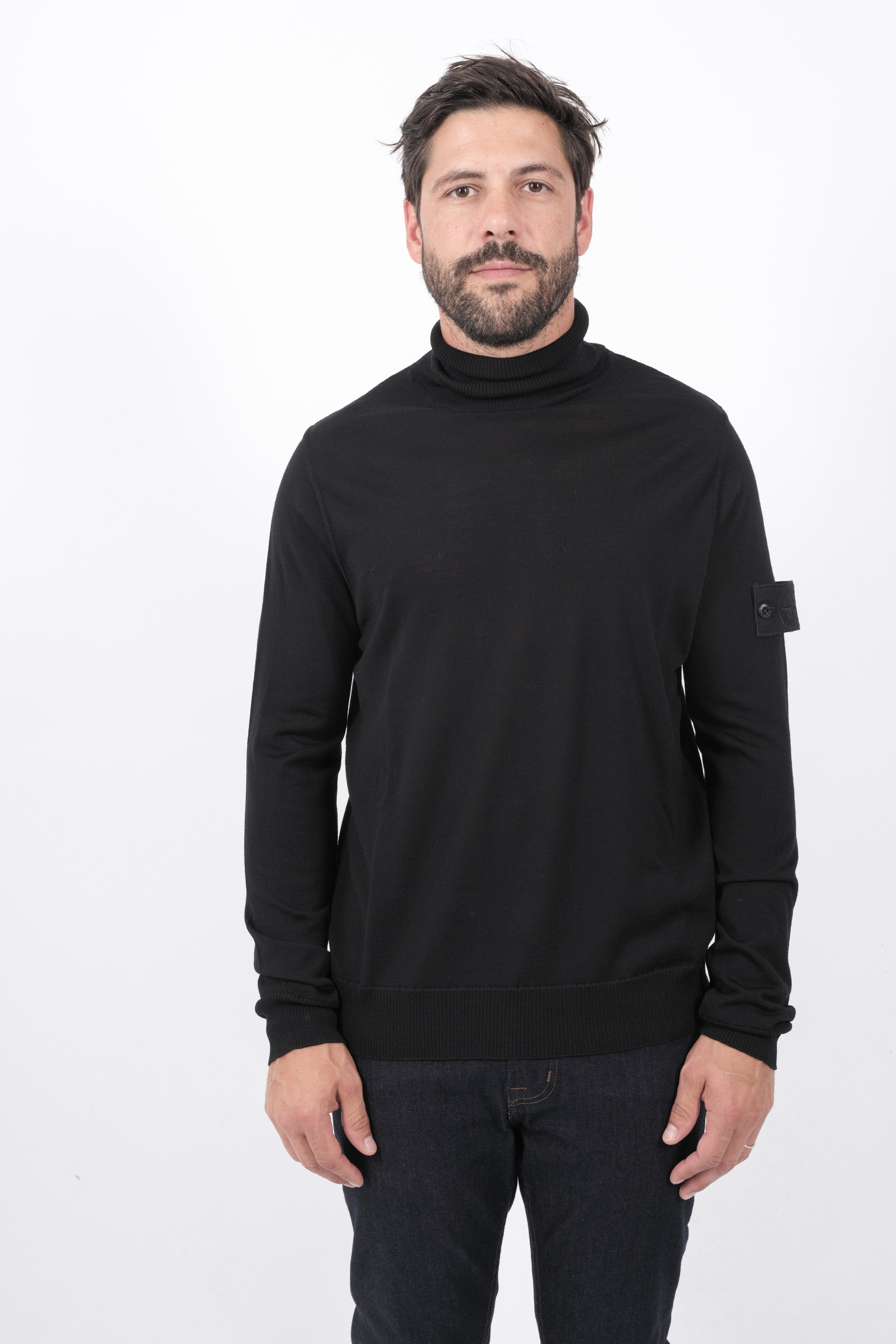 PULL STONE ISLAND COL ROULE NOIR 8115565FC-V0029