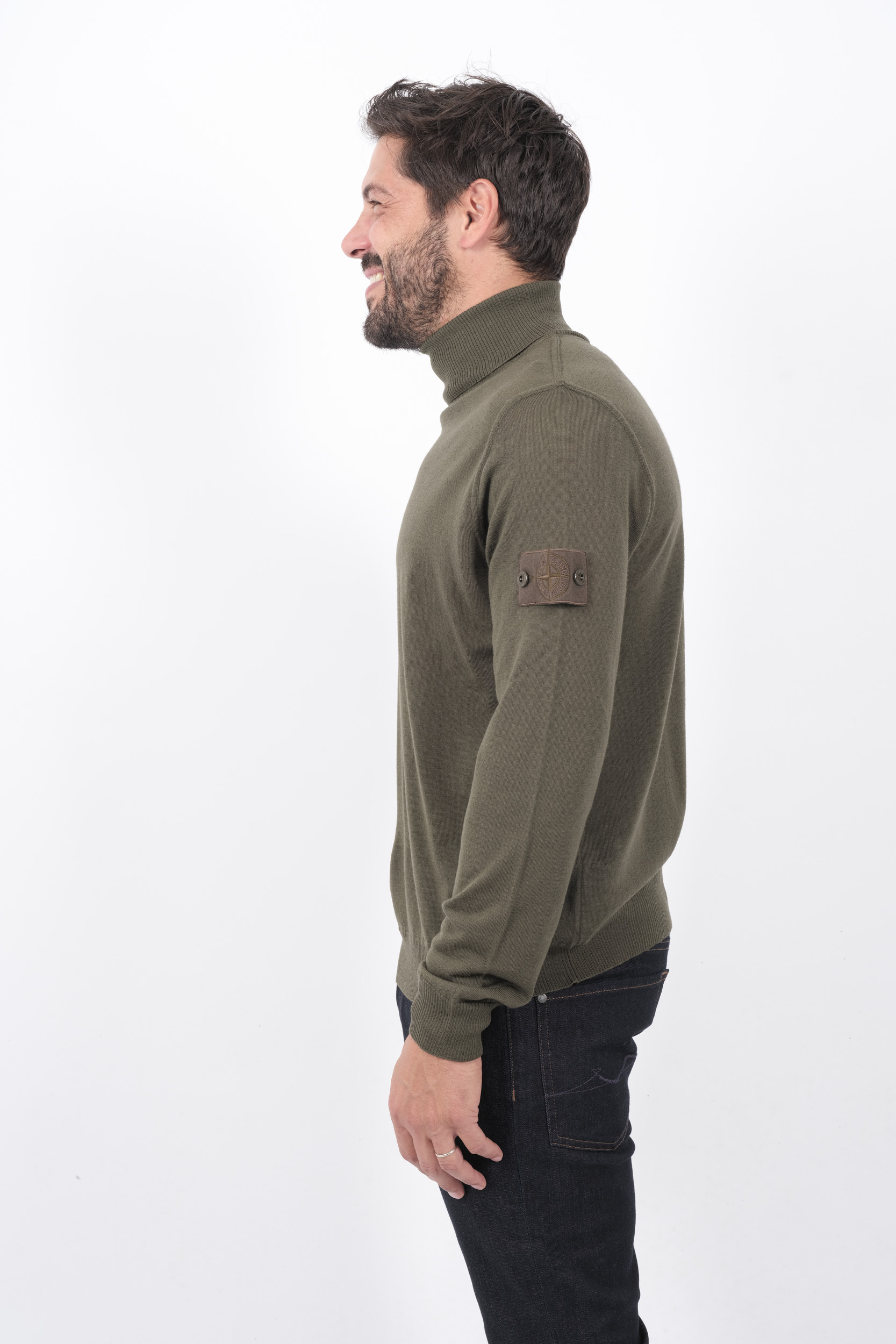 PULL STONE ISLAND COL ROULE KAKI 8115565FC-V0054