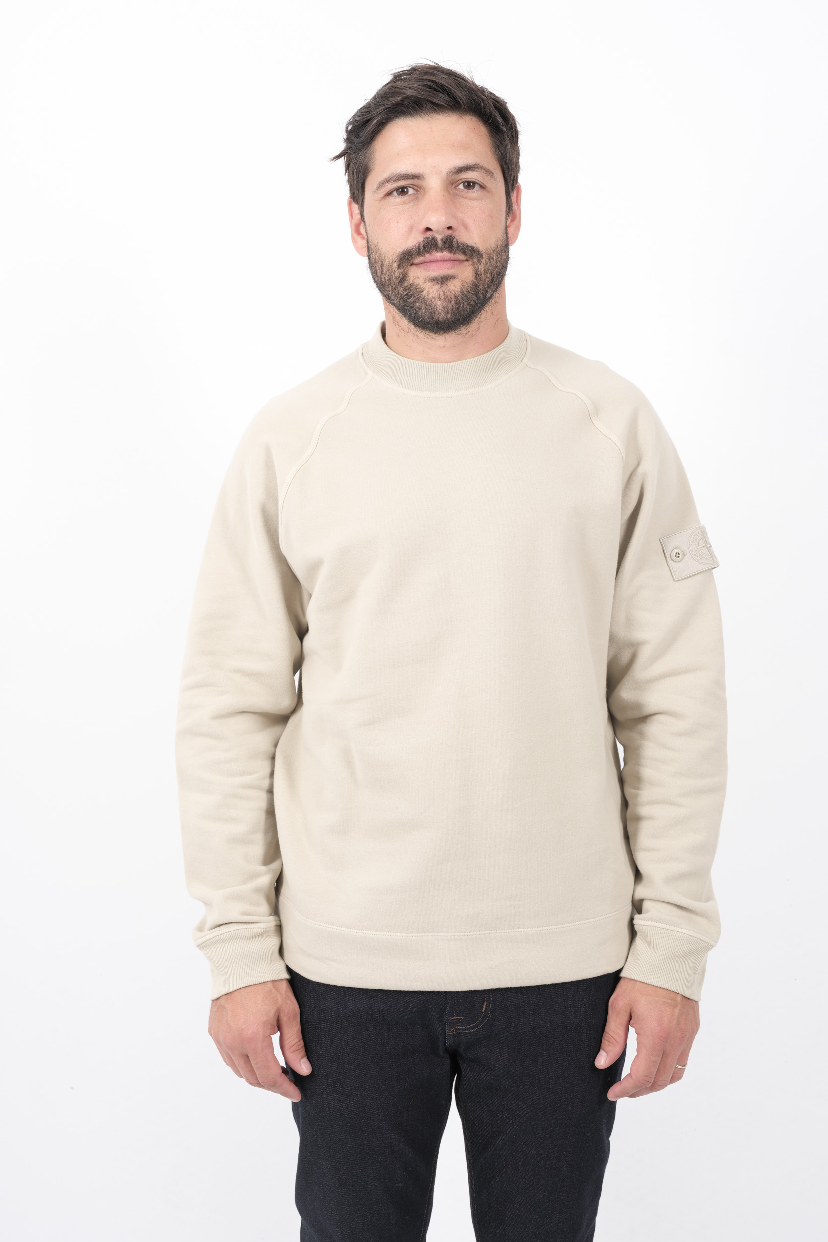 SWEAT STONE ISLAND BEIGE GHOST 8115629F7-V0090