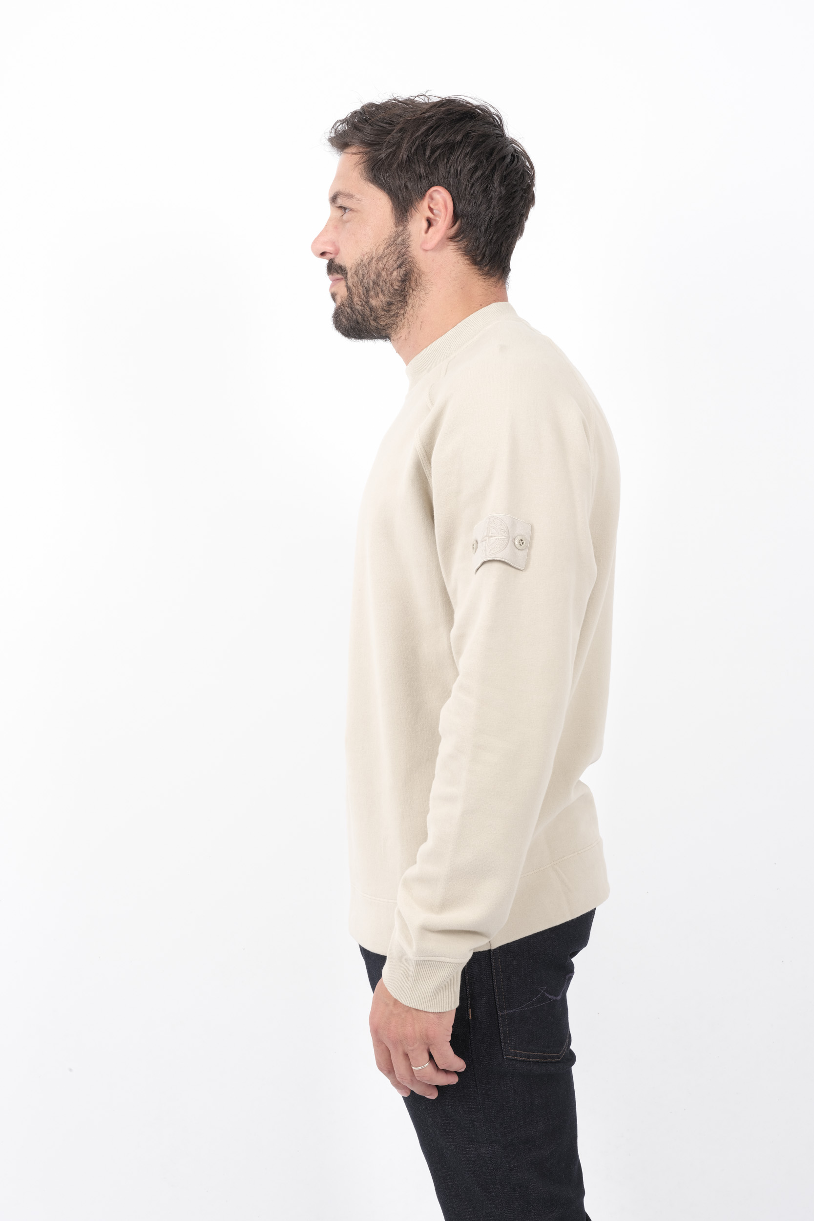 SWEAT STONE ISLAND BEIGE GHOST 8115629F7-V0090