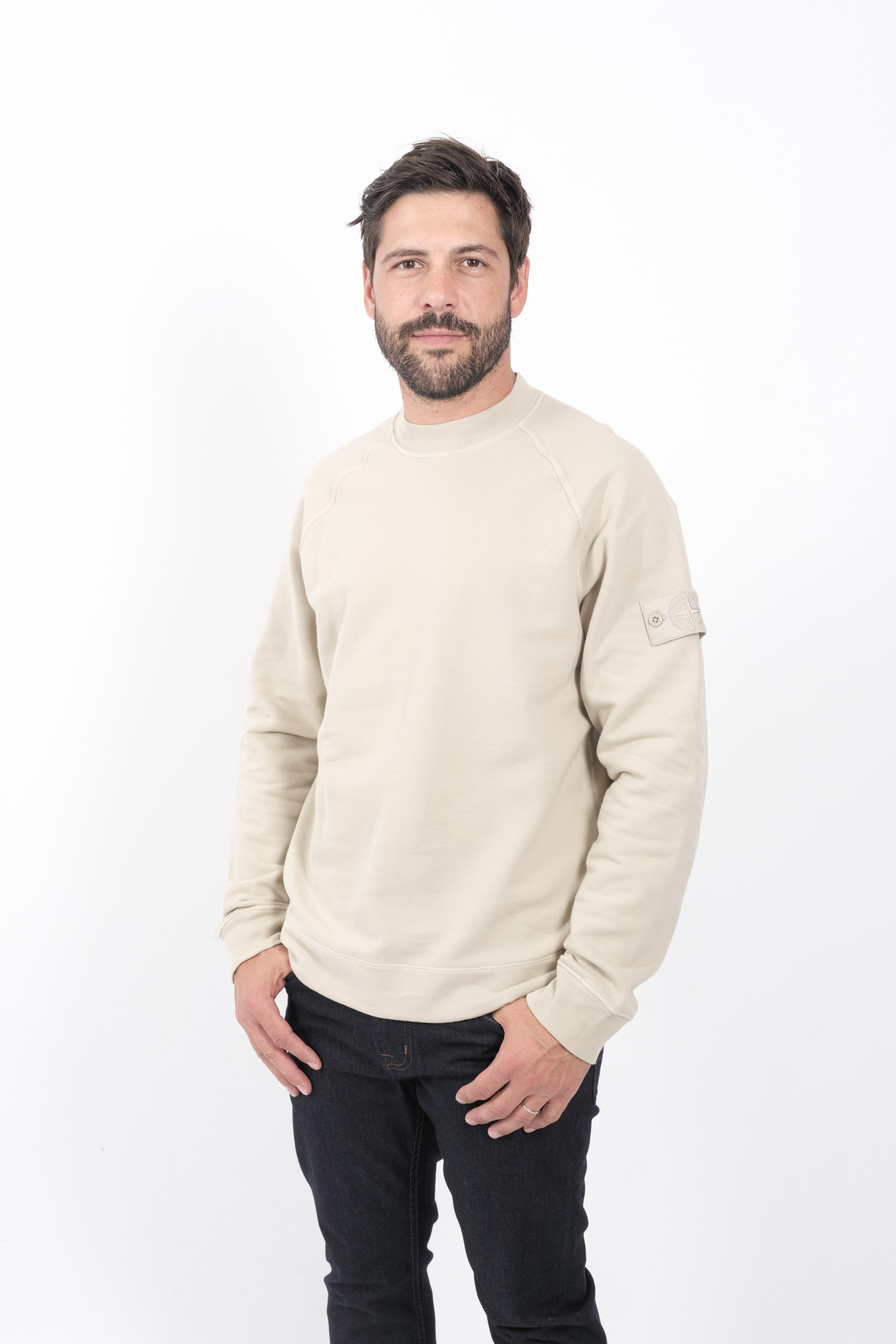 SWEAT STONE ISLAND BEIGE GHOST 8115629F7-V0090