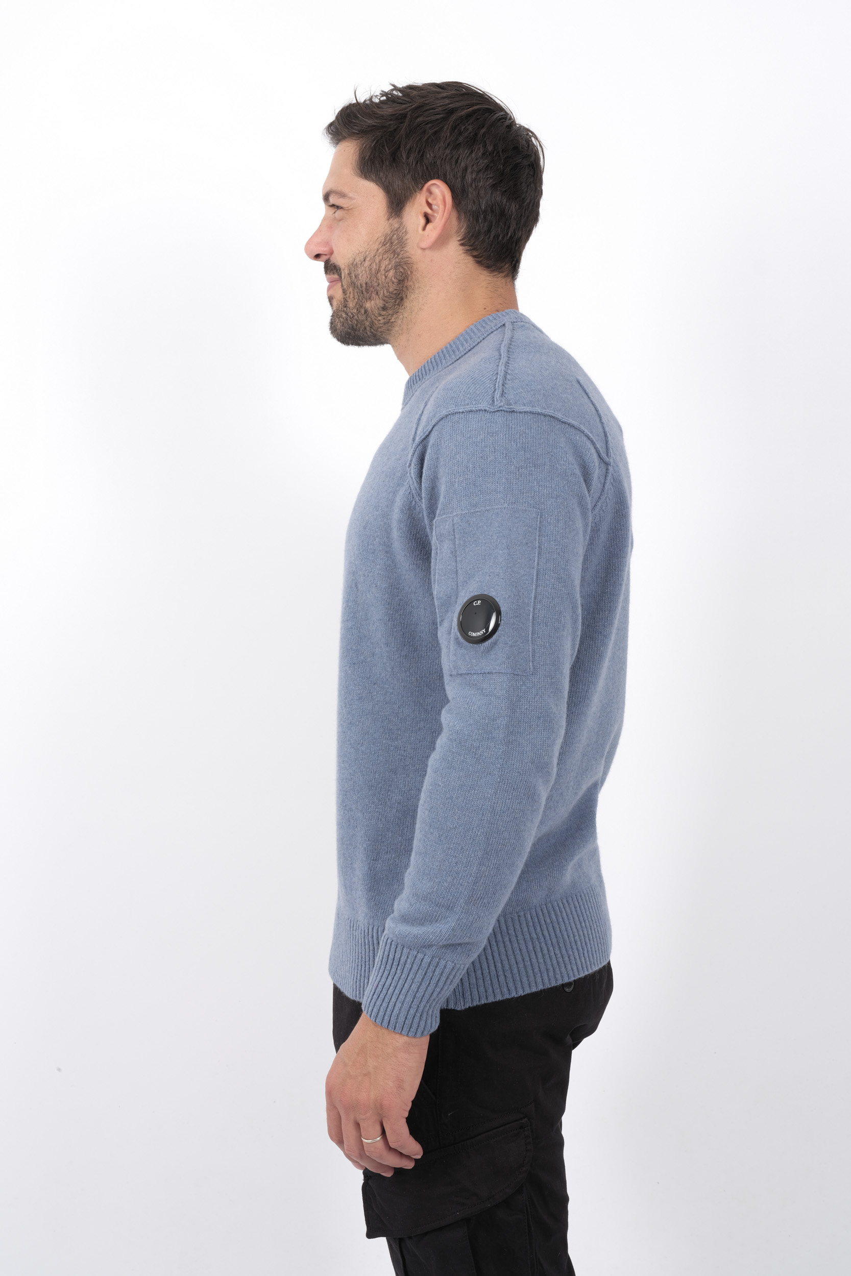  Image du produit PULL C.P COMPANY COL ROND BLEU N047A-851 - 4