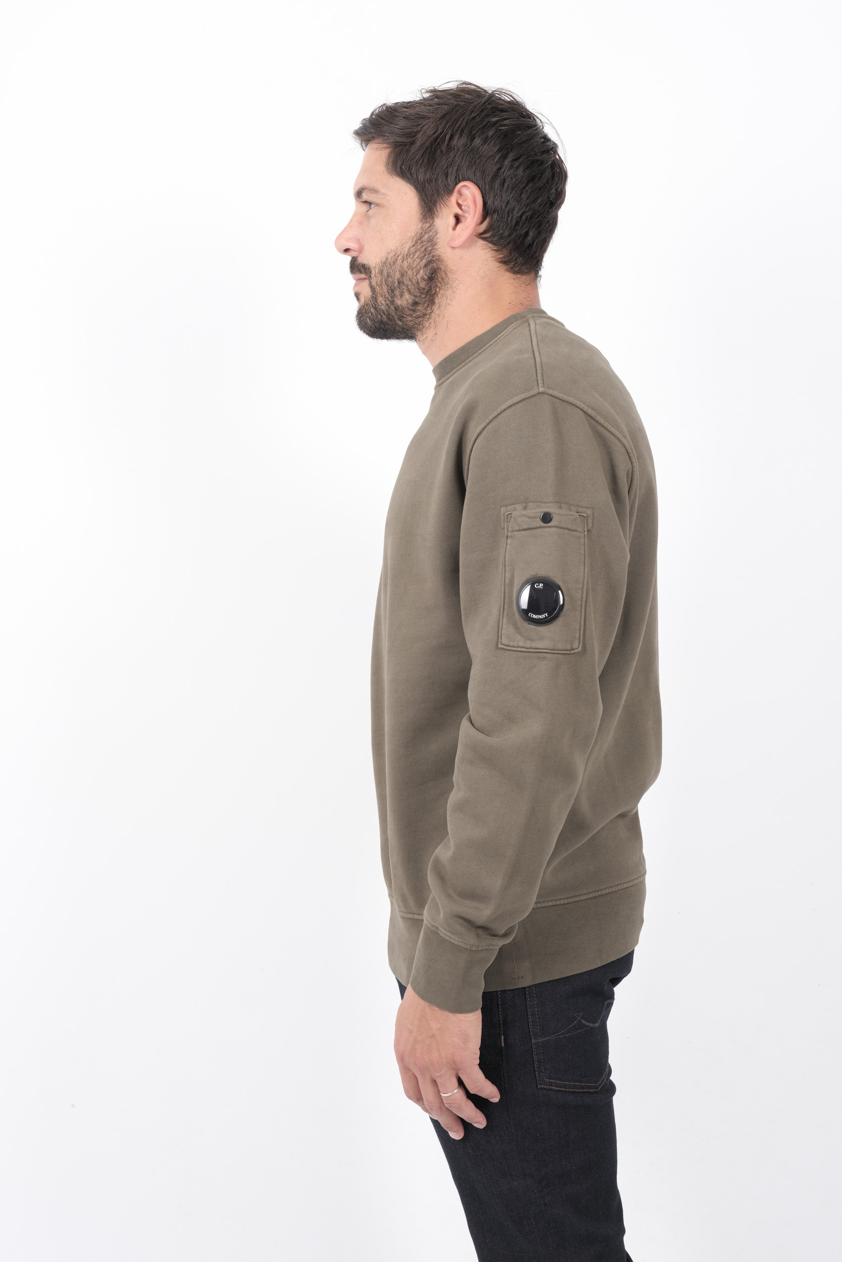  Image du produit SWEAT C.P COMPANY COL ROND KAKI S060A-674 - 4