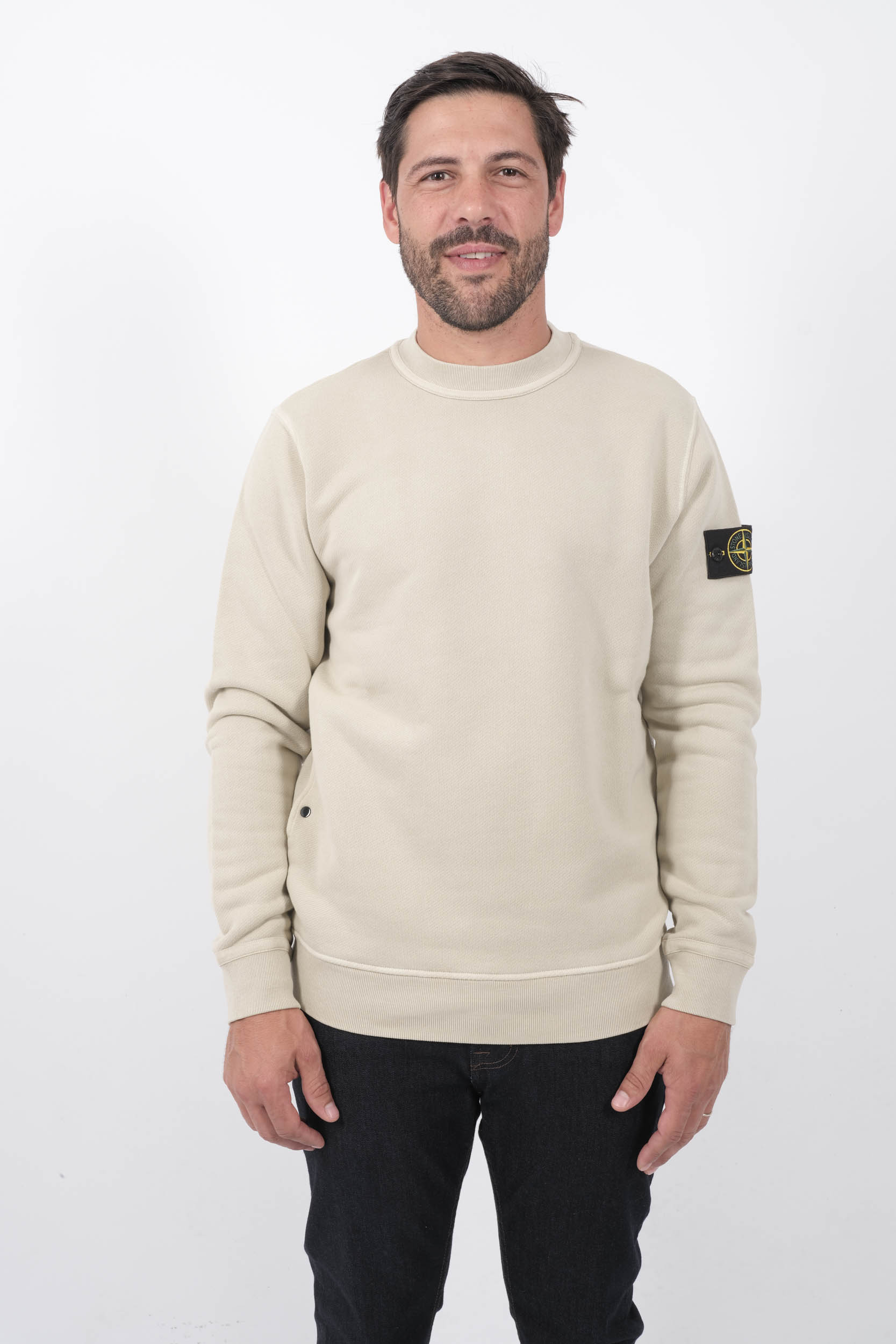 SWEAT STONE ISLAND OLD EFFECT BEIGE 811561241-V0197