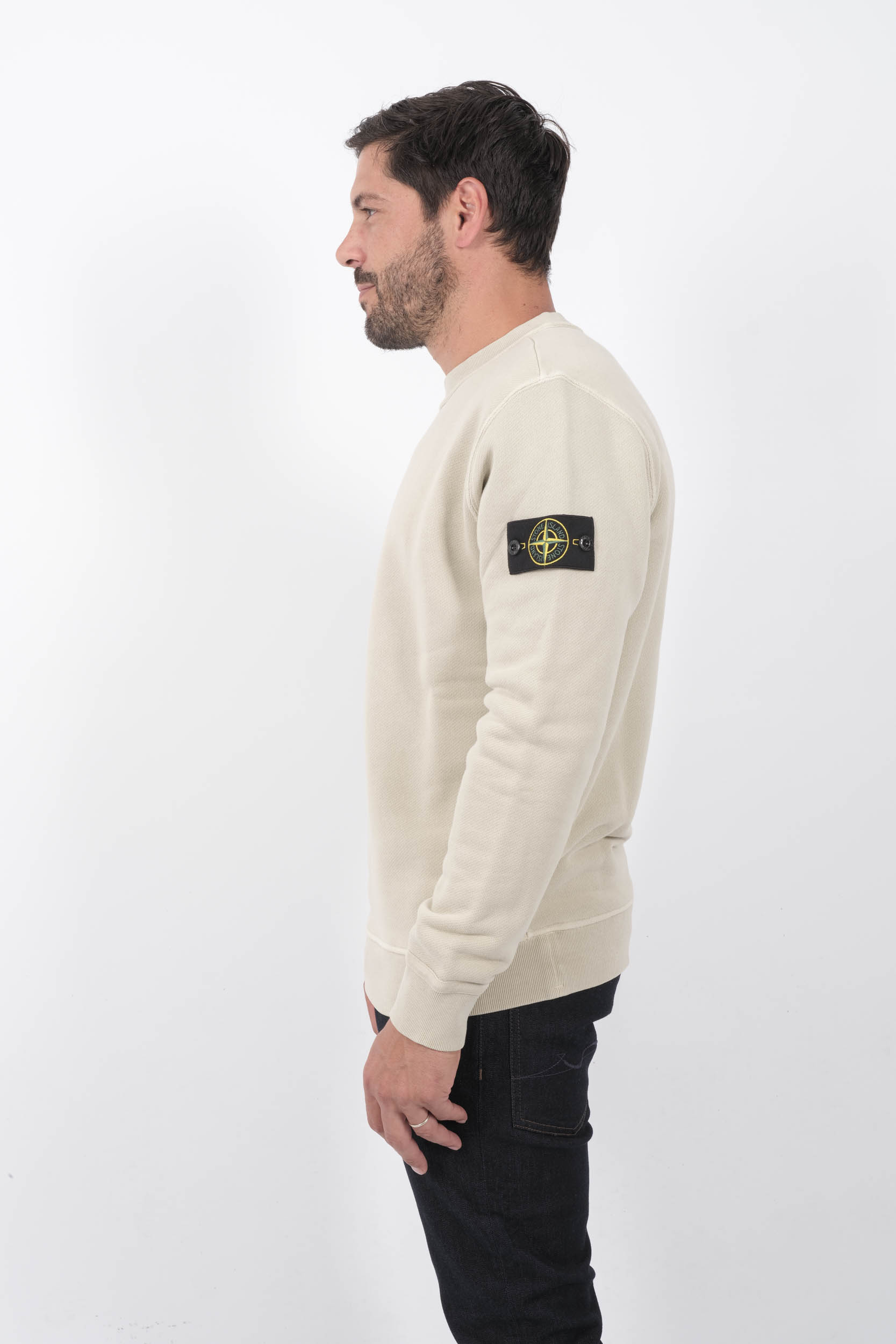 SWEAT STONE ISLAND OLD EFFECT BEIGE 811561241-V0197