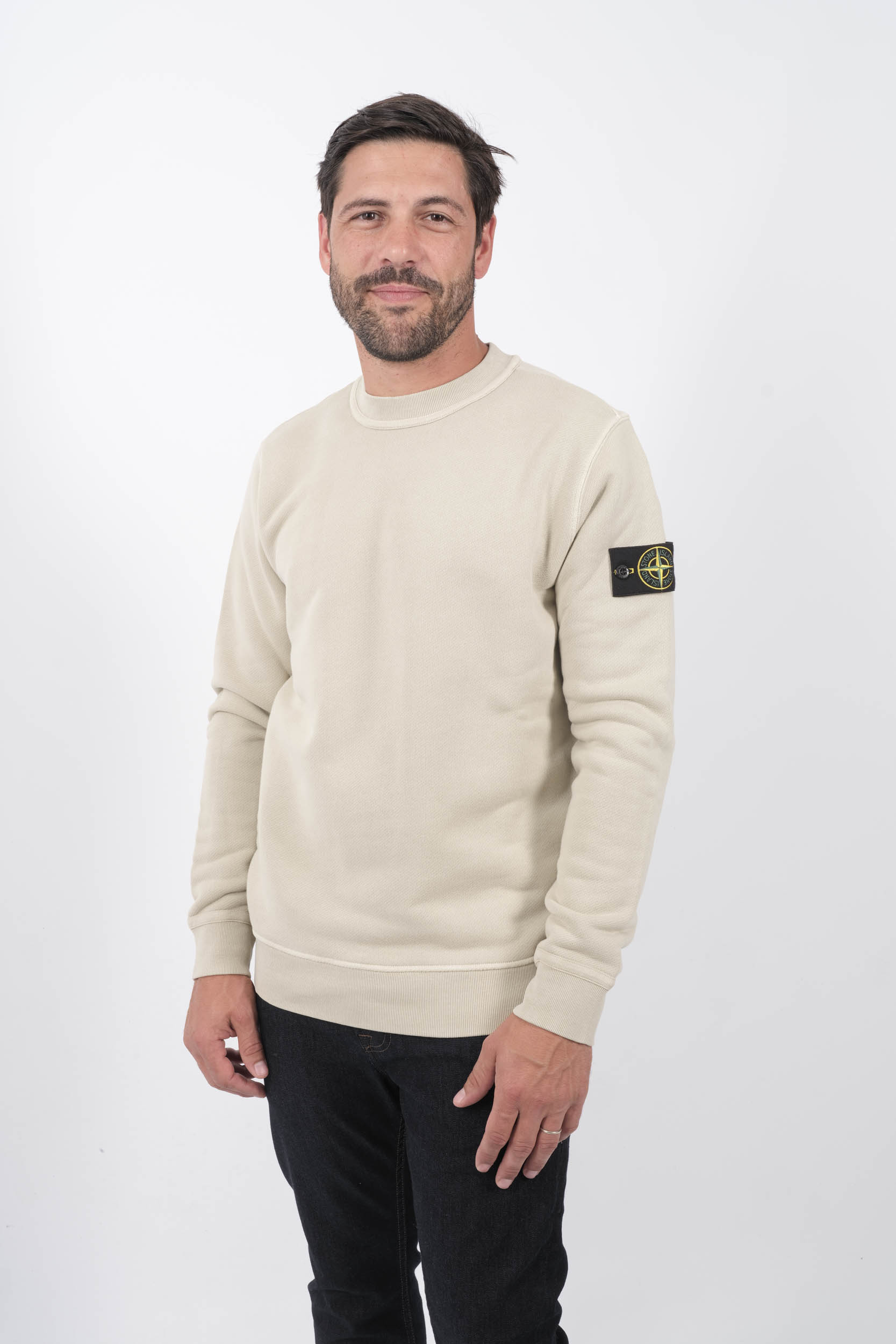 SWEAT STONE ISLAND OLD EFFECT BEIGE 811561241-V0197