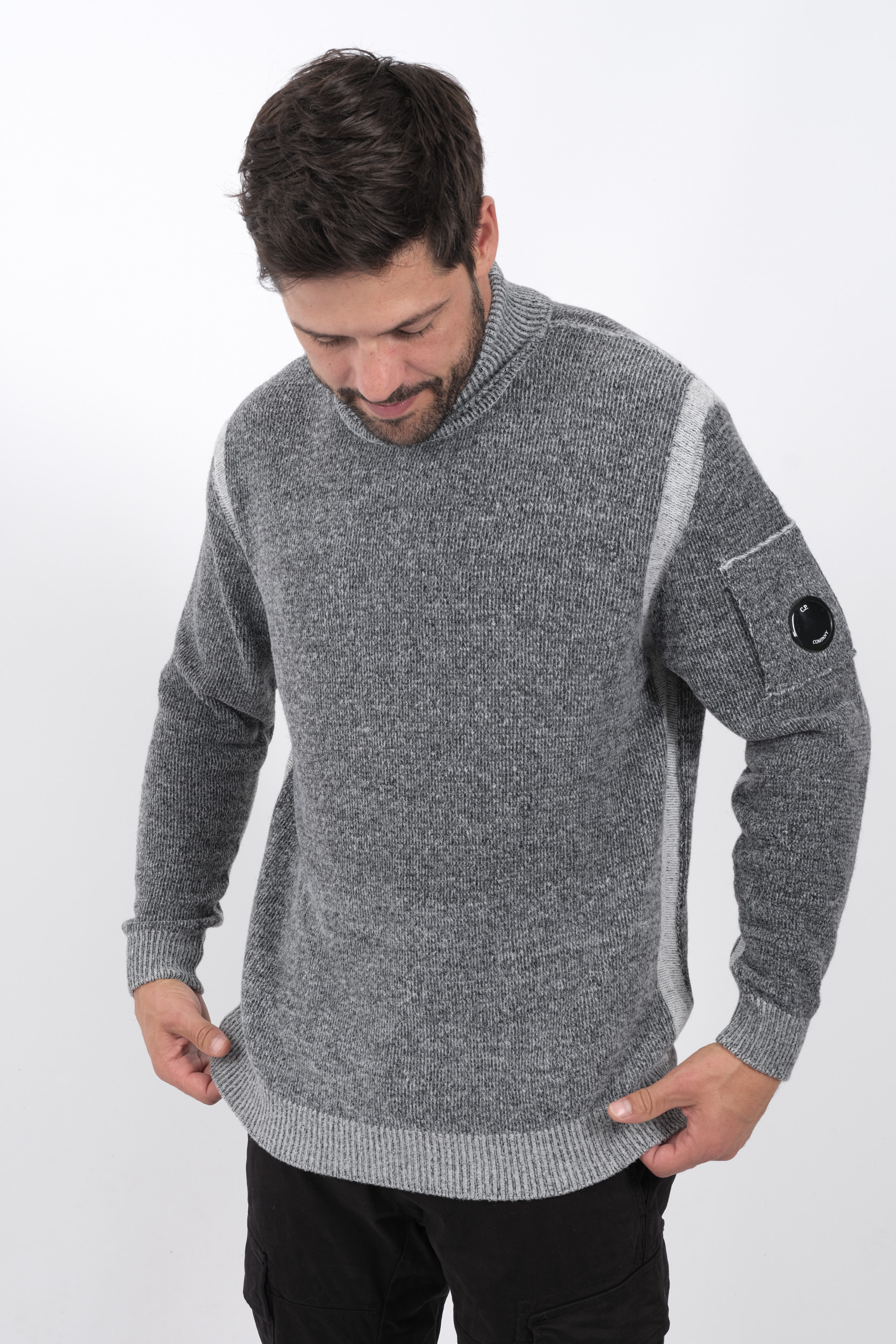 PULL C.P COMPANY COL ROULE GRIS N257A-M99