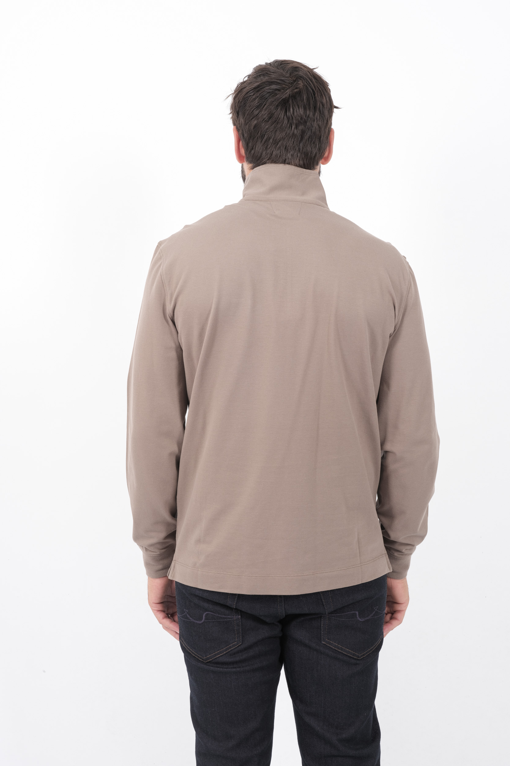 POLO C.P COMPANY DEMI-ZIP MANCHES LONGUES BEIGE L152A-359