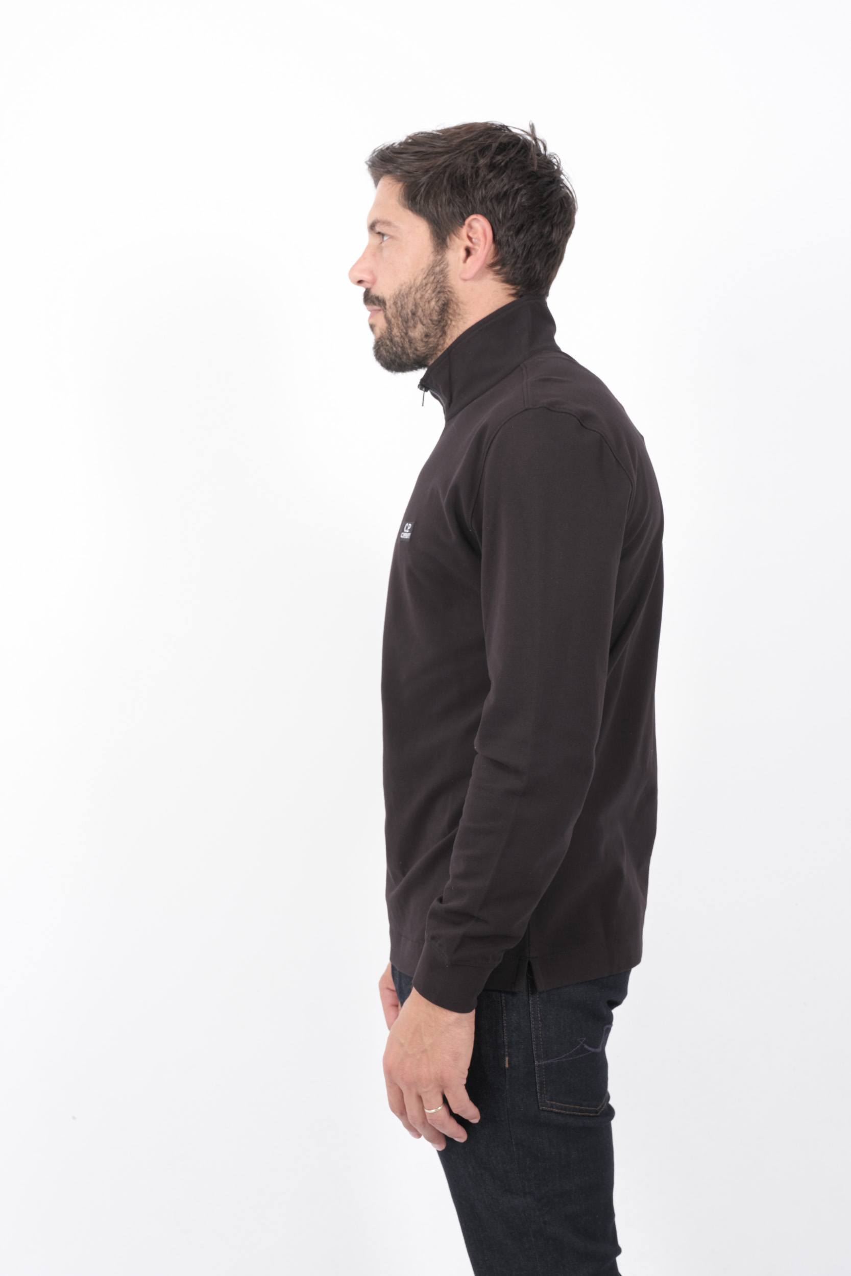  Image du produit POLO C.P COMPANY DEMI-ZIP MANCHES LONGUES NOIR L152A-999 - 4