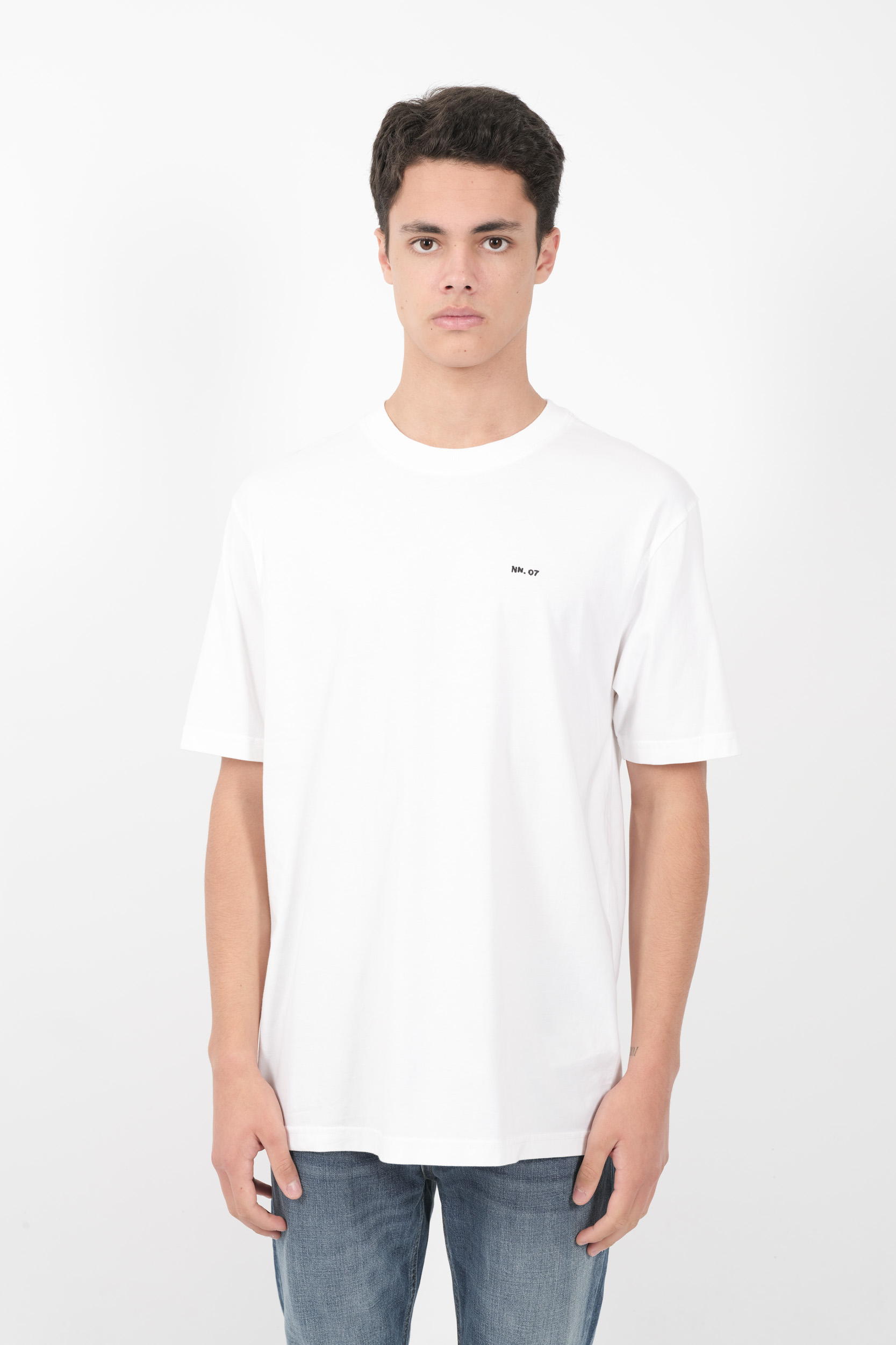 TEE-SHIRT NN07 COL ROND OVERSIZE LOGO BLANC ADAMEMB-001