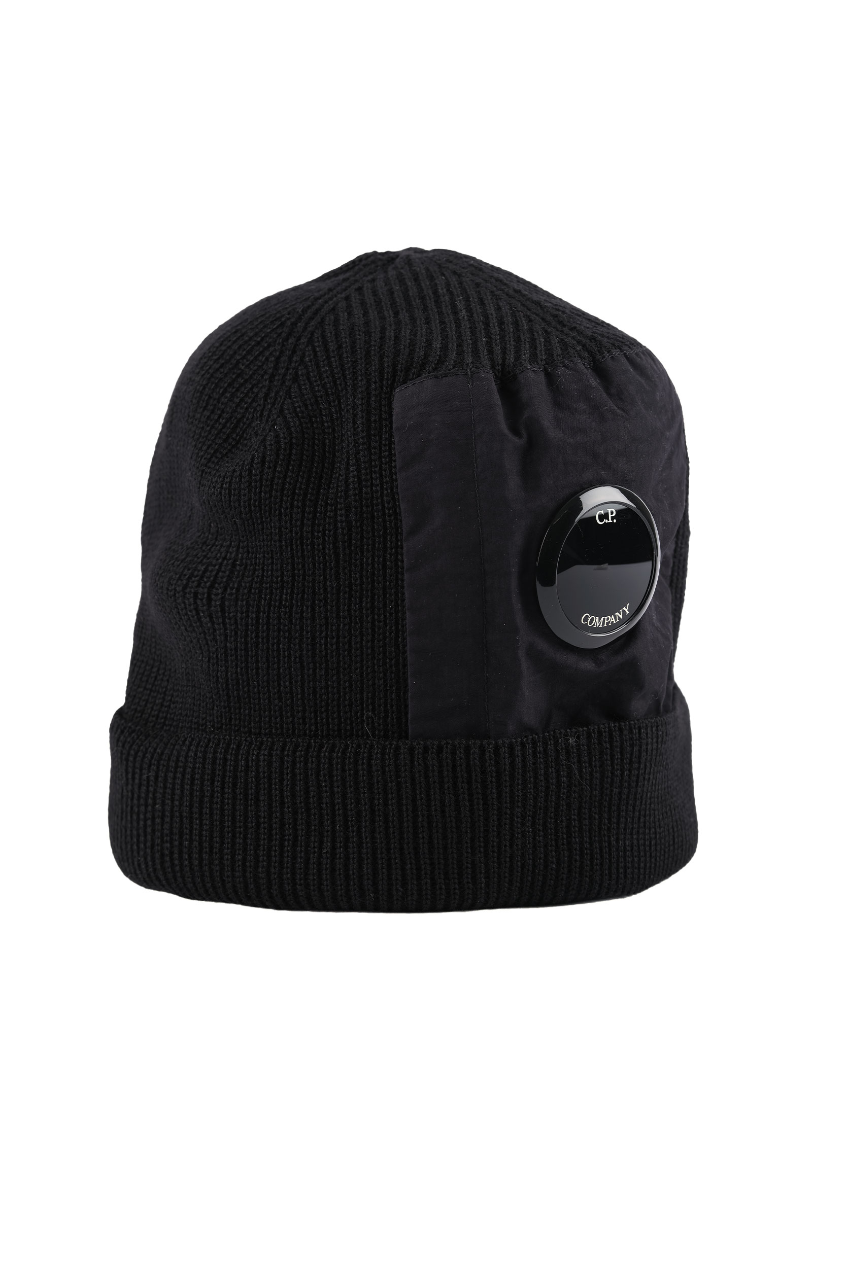 BONNET C.P COMPANY EN LAINE MERINOS BI-MATIERE HUBLOT NOIR C297A-999