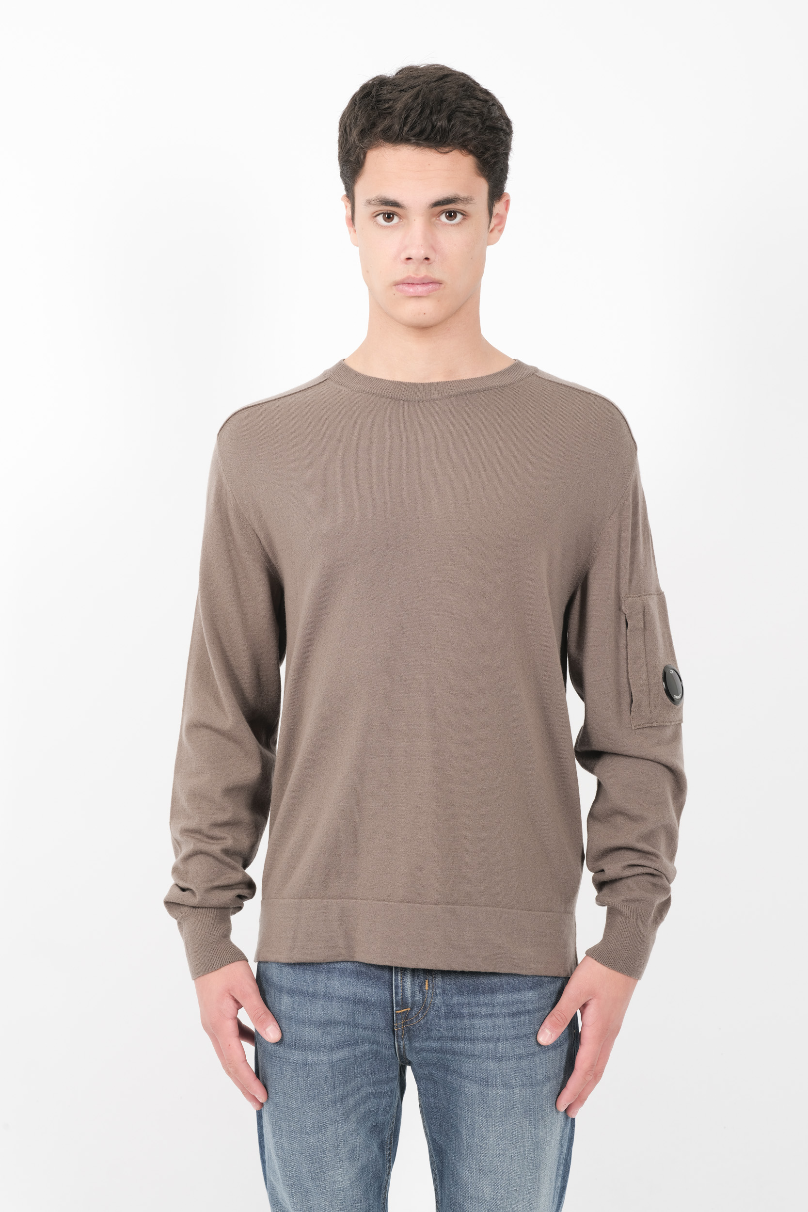  Image du produit PULL C.P COMPANY COL ROND EN LAINE MERINOS TAUPE N051A-359 - 3