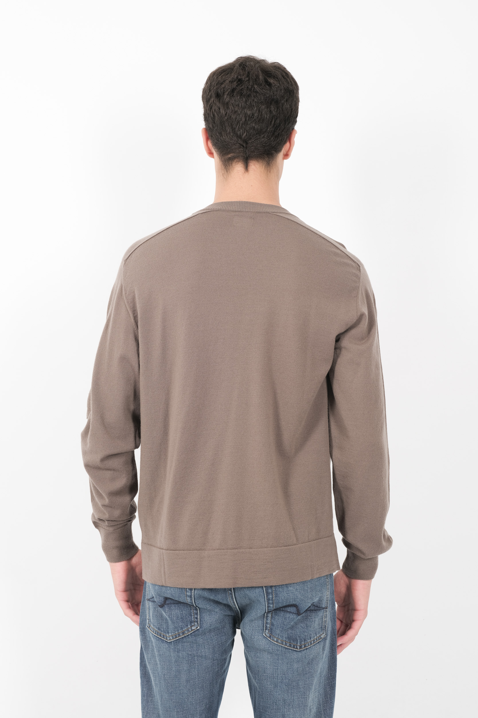  Image du produit PULL C.P COMPANY COL ROND EN LAINE MERINOS TAUPE N051A-359 - 5