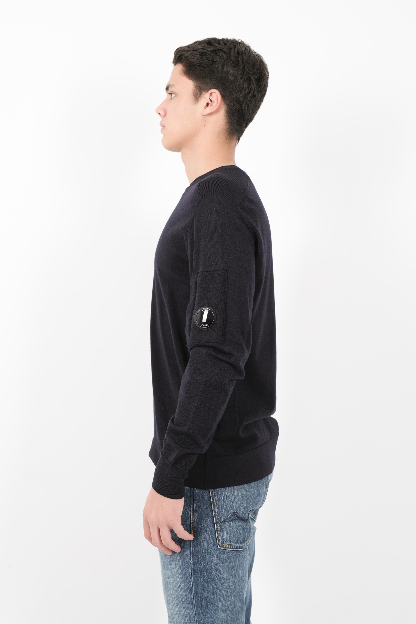  Image du produit PULL C.P COMPANY COL ROND EN LAINE MERINOS MARINE N051A-888 - 4