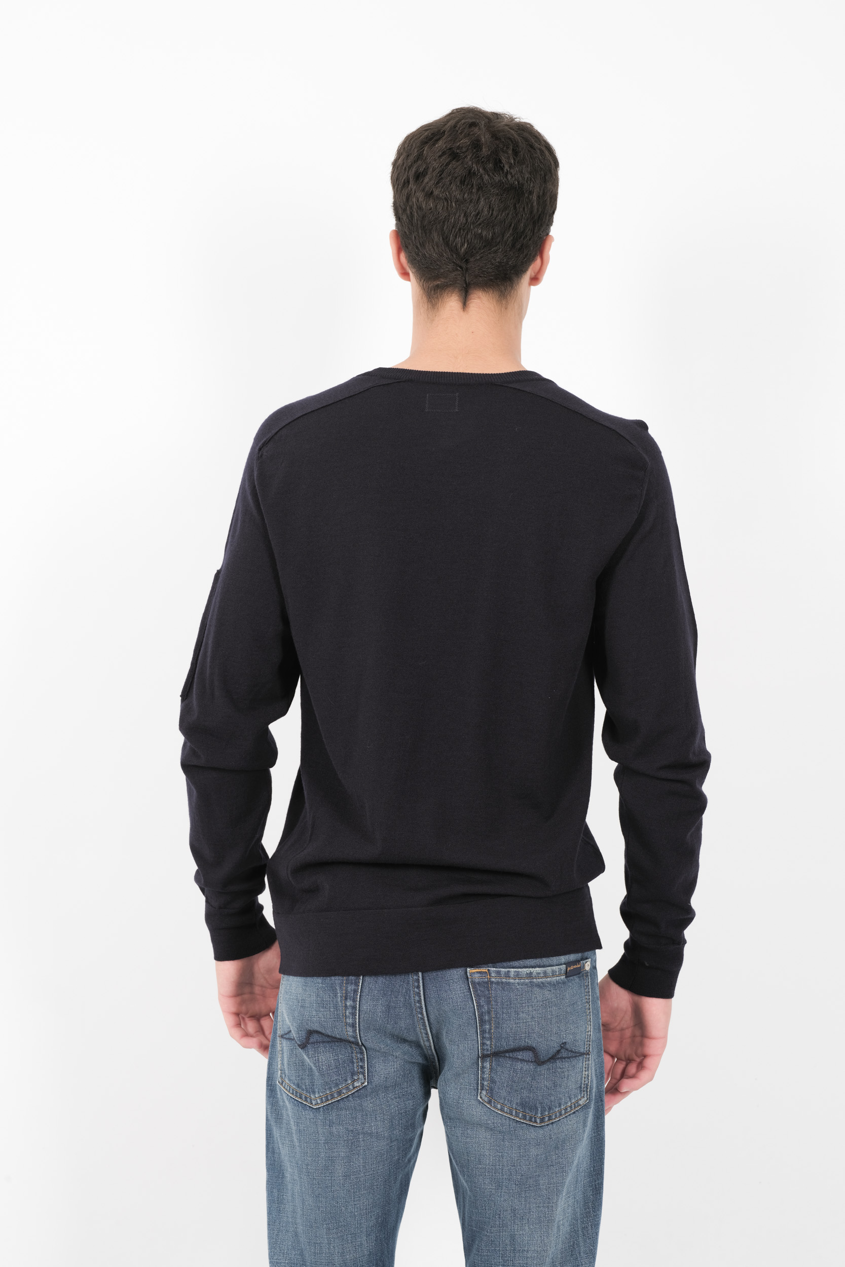  Image du produit PULL C.P COMPANY COL ROND EN LAINE MERINOS MARINE N051A-888 - 5