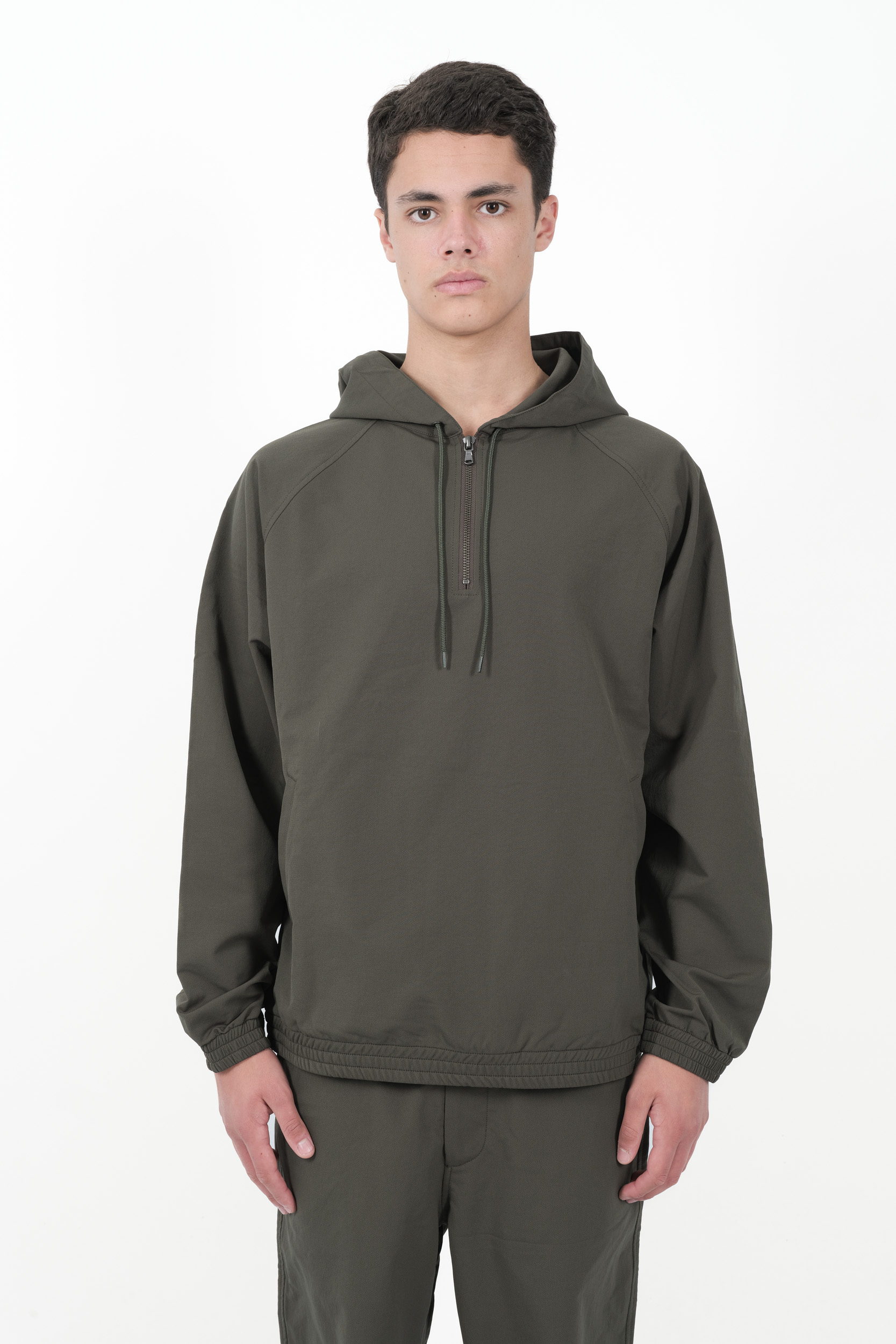  Image du produit SWEAT NANAMICA A CAPUCHE COL DEMI-ZIP VERT S24FA041E - 3