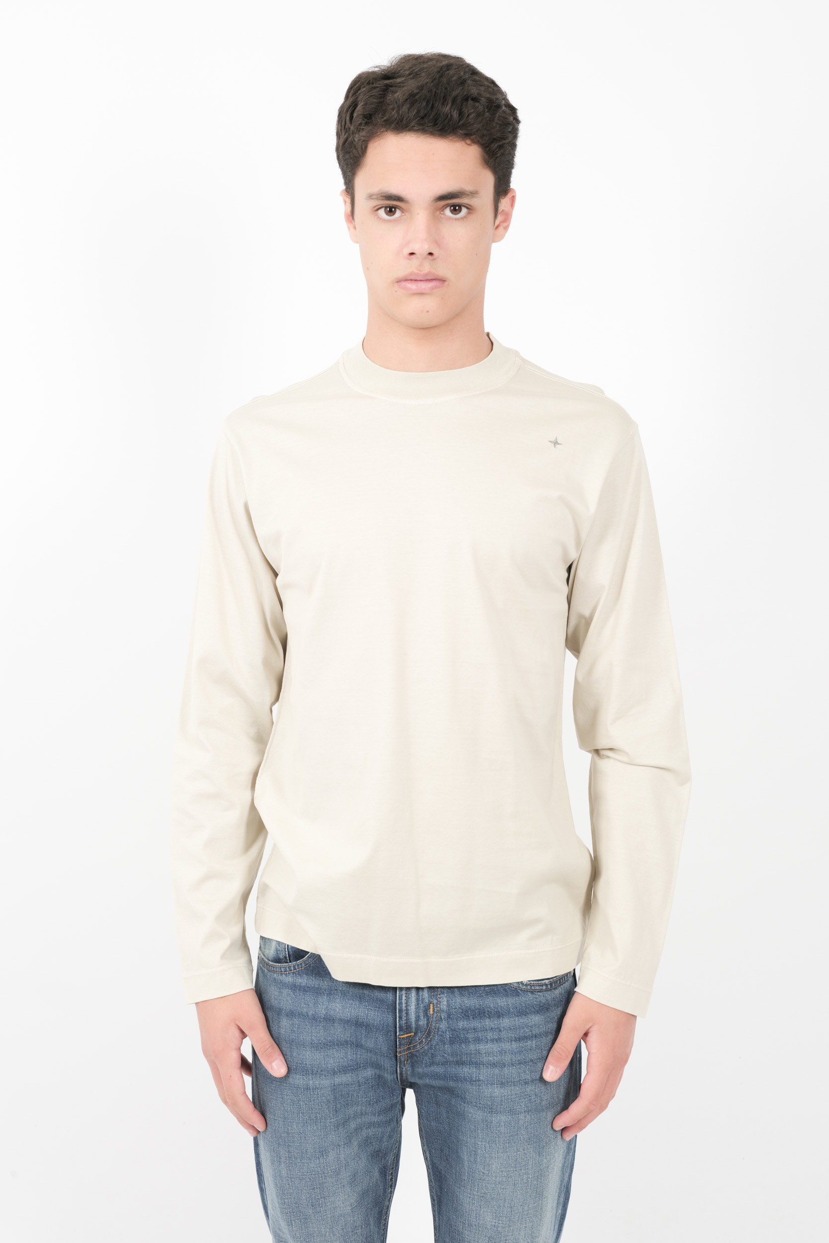  Image du produit TEE-SHIRT STONE ISLAND STELLINA 100% COTON MANCHES LONGUES BEIGE 8115211G3-V0095 - 3