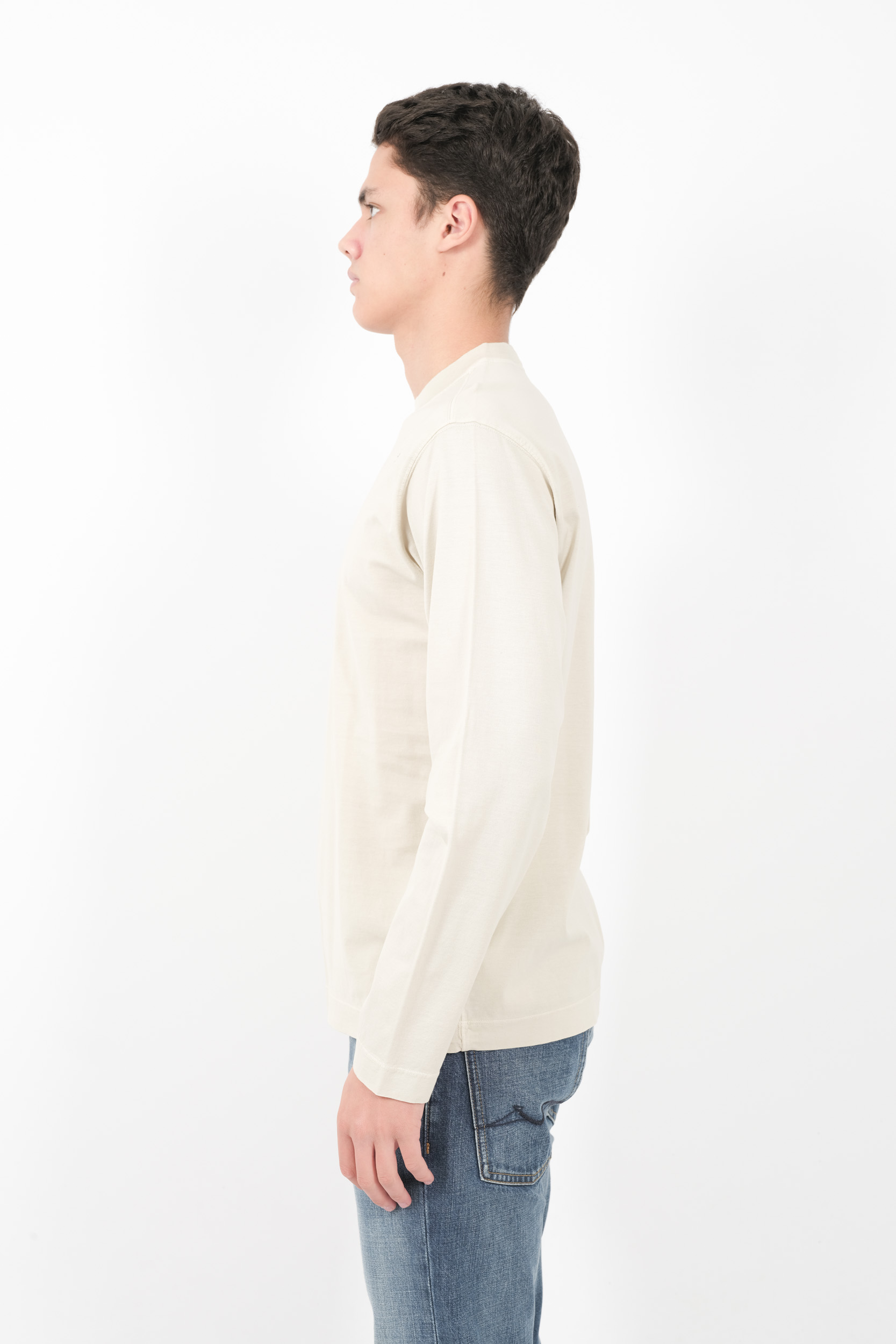  Image du produit TEE-SHIRT STONE ISLAND STELLINA 100% COTON MANCHES LONGUES BEIGE 8115211G3-V0095 - 4