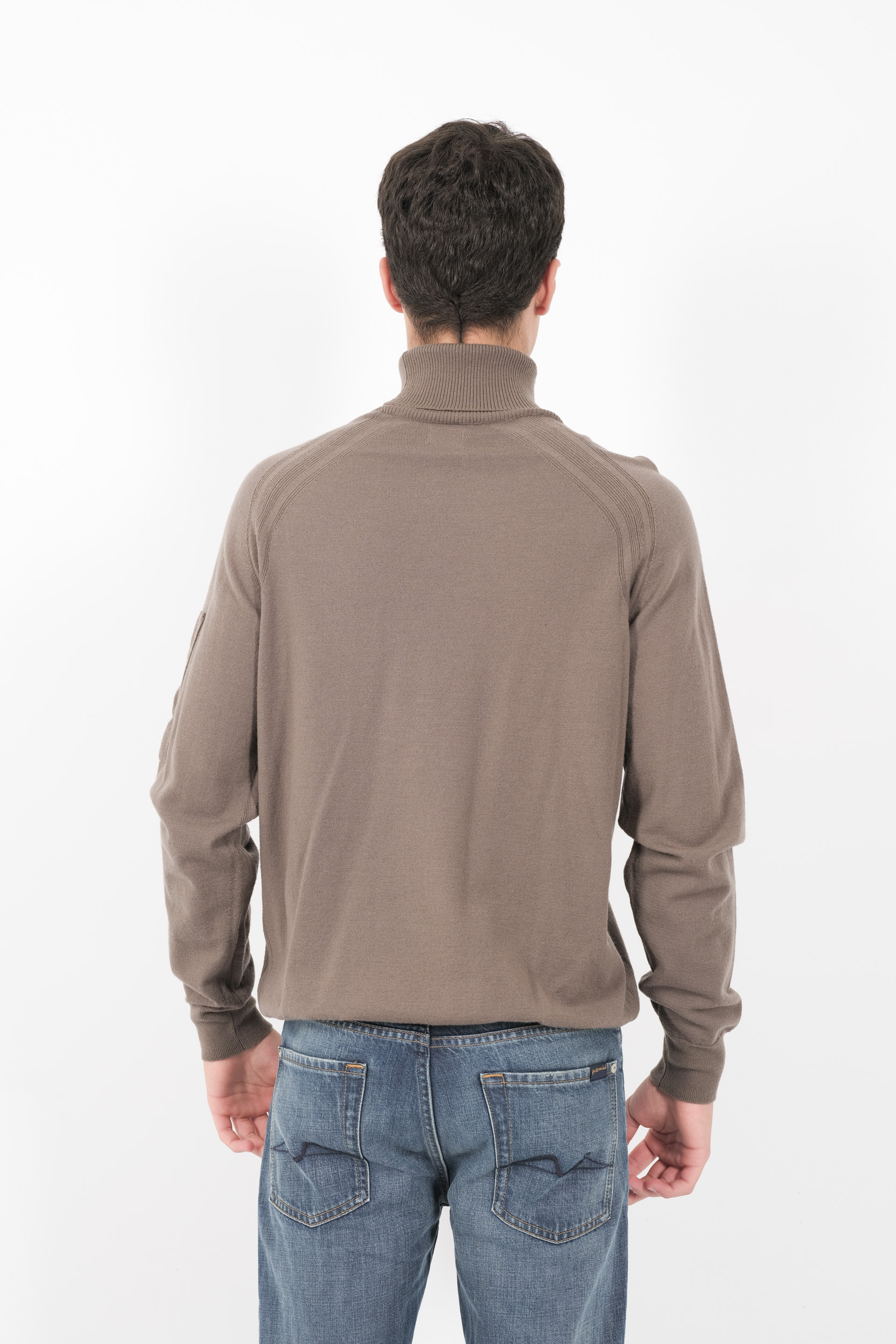  Image du produit PULL C.P COMPANY COL ROULE EN LAINE MERINOS TAUPE N192A-359 - 5