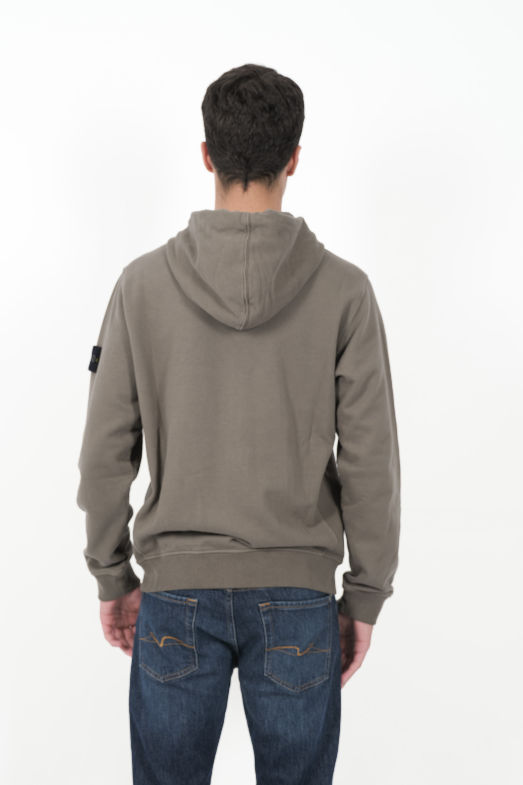 SWEAT STONE ISLAND CAPUCHE ZIPPE KAKI CLAIR 811563520-V0075