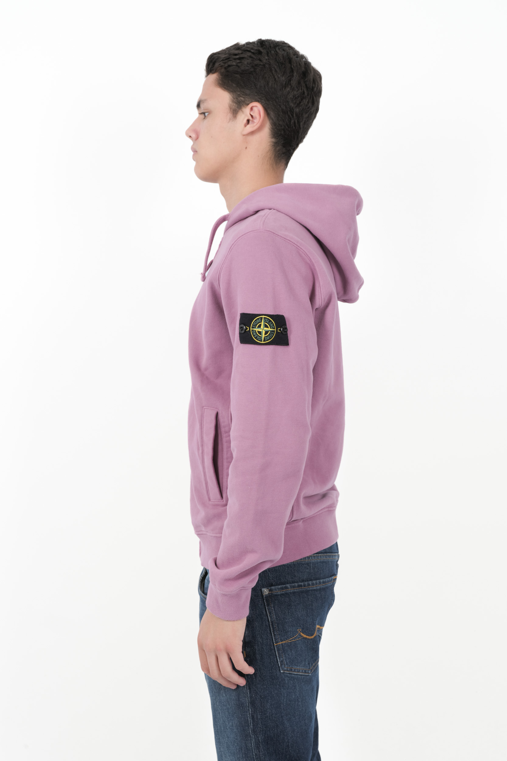 SWEAT STONE ISLAND CAPUCHE ZIPPE ROSE 811563520-V0086