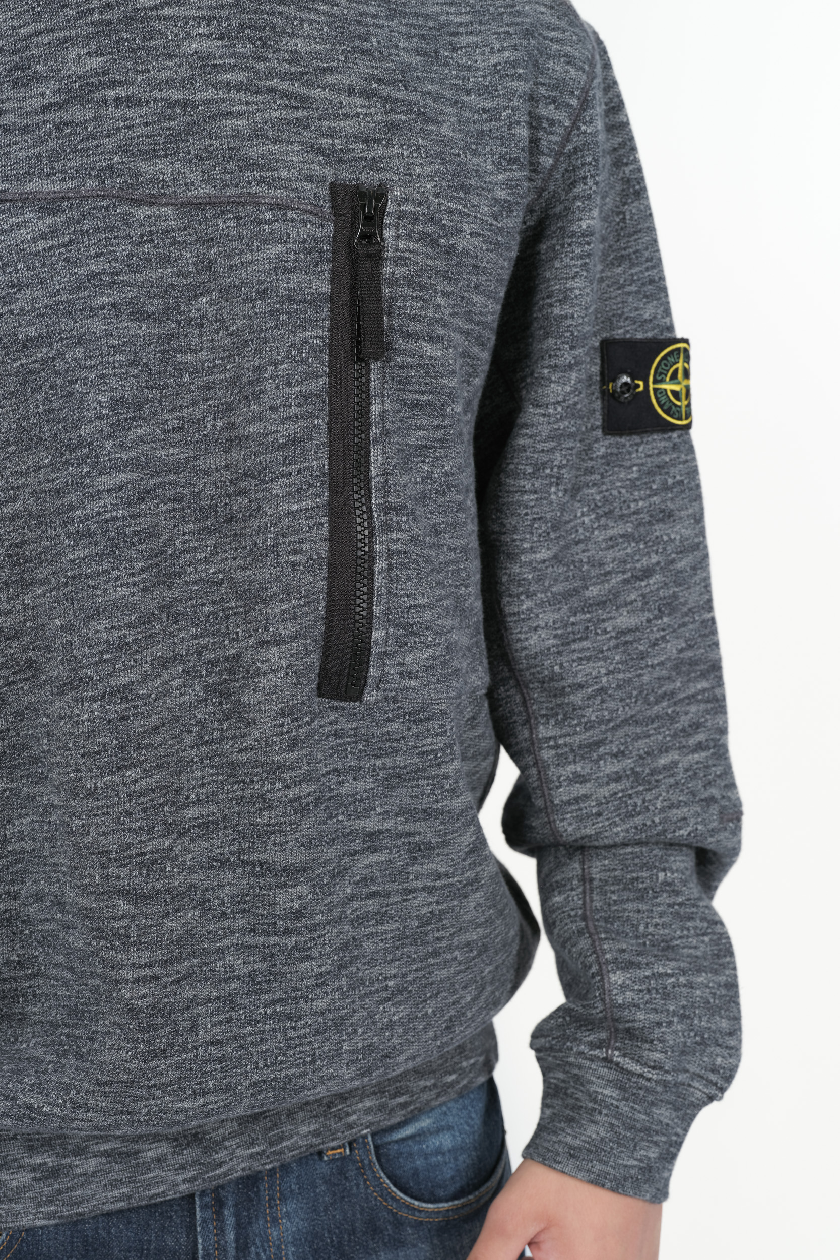  Image du produit SWEAT STONE ISLAND COL ROND COTON MOULINE GRIS 811565338-V0062 - 2