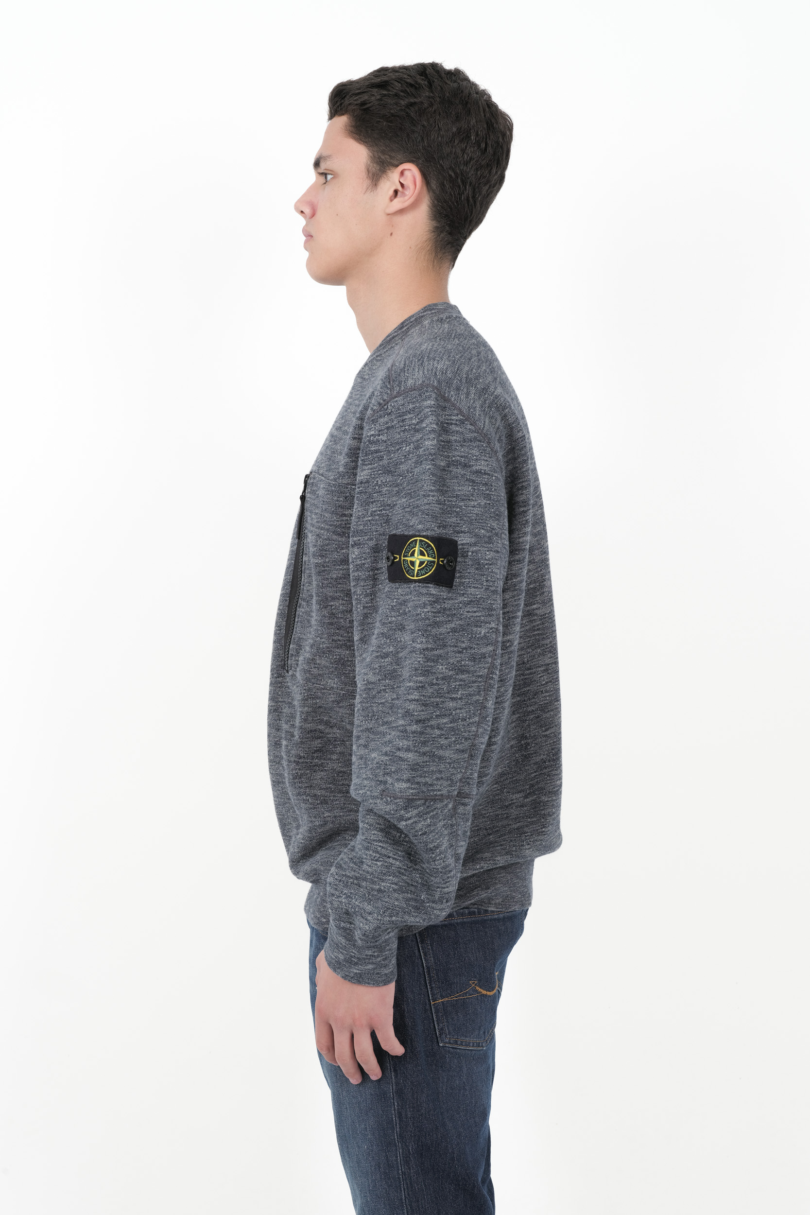  Image du produit SWEAT STONE ISLAND COL ROND COTON MOULINE GRIS 811565338-V0062 - 4