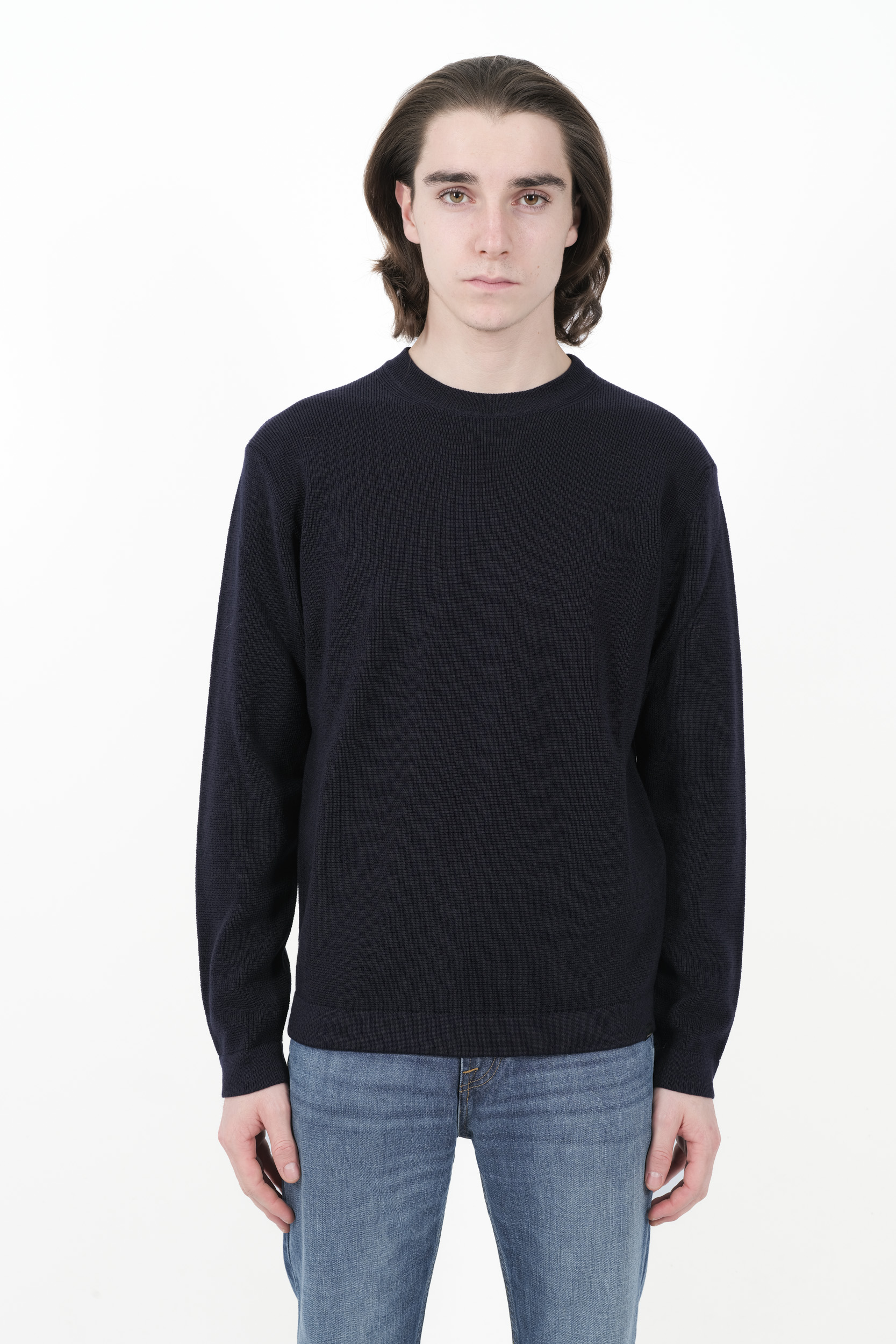  Image du produit PULL WOOLRICH COL ROND 100% LAINE MARINE N0329-3989 - 3