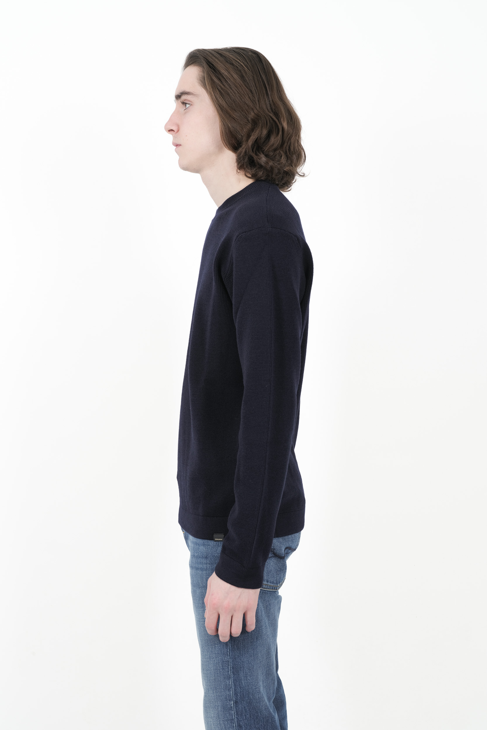  Image du produit PULL WOOLRICH COL ROND 100% LAINE MARINE N0329-3989 - 4