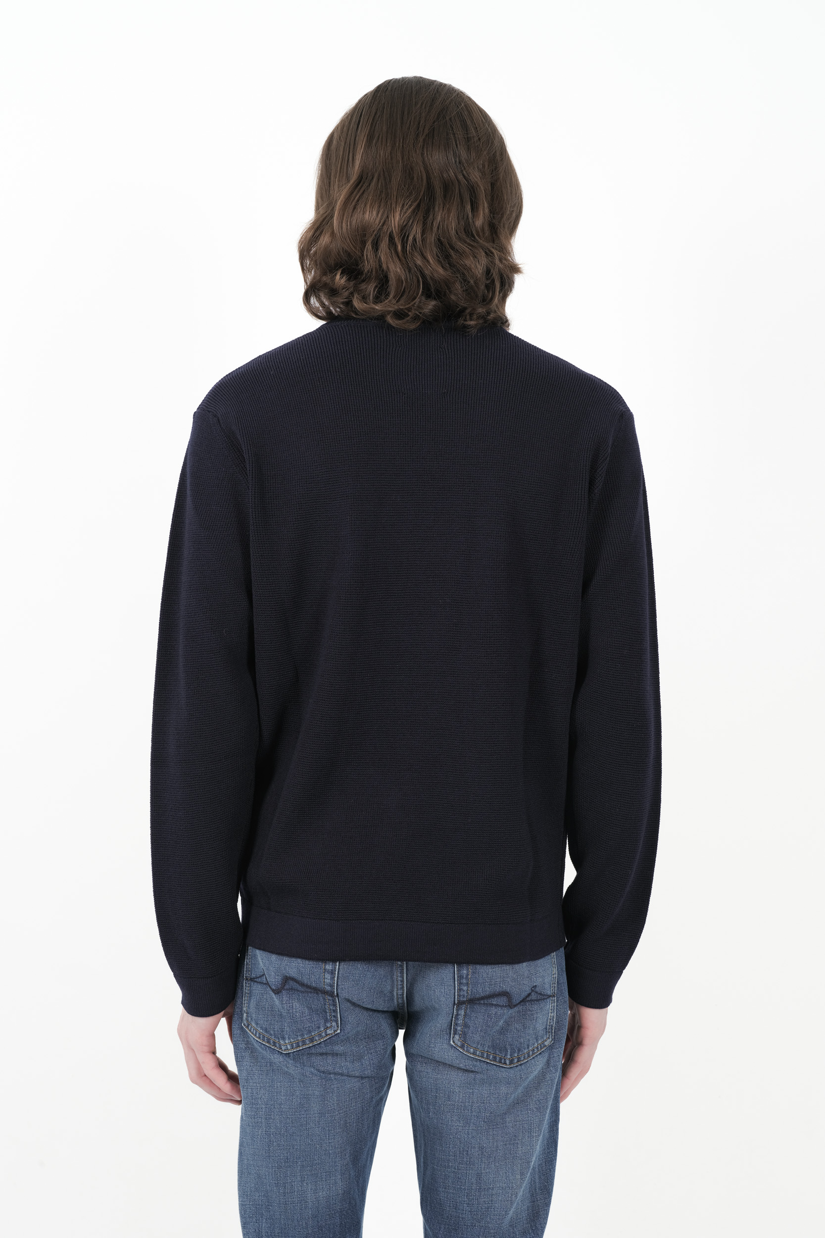  Image du produit PULL WOOLRICH COL ROND 100% LAINE MARINE N0329-3989 - 5