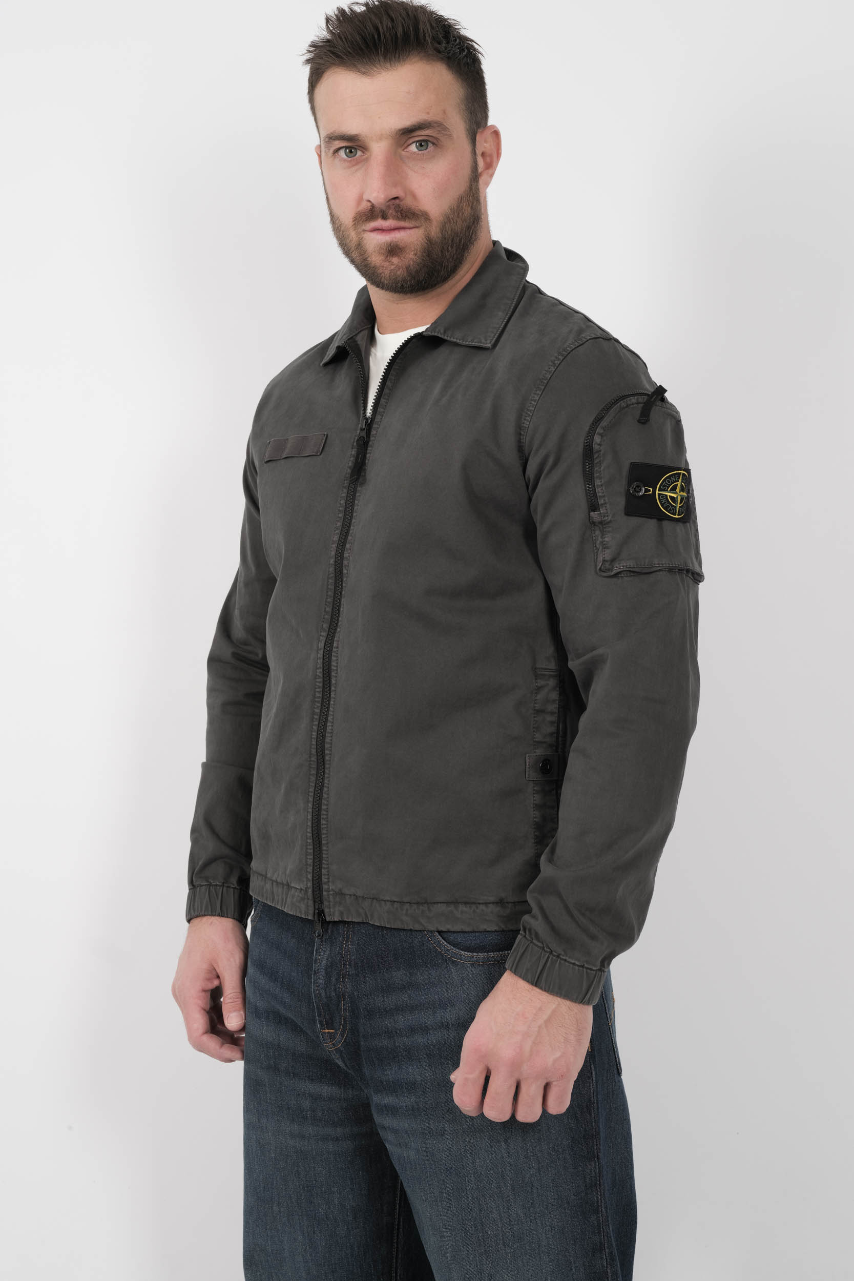  Image du produit SURCHEMISE STONE ISLAND A ZIP GRIS S151203S04-V0165 - 2