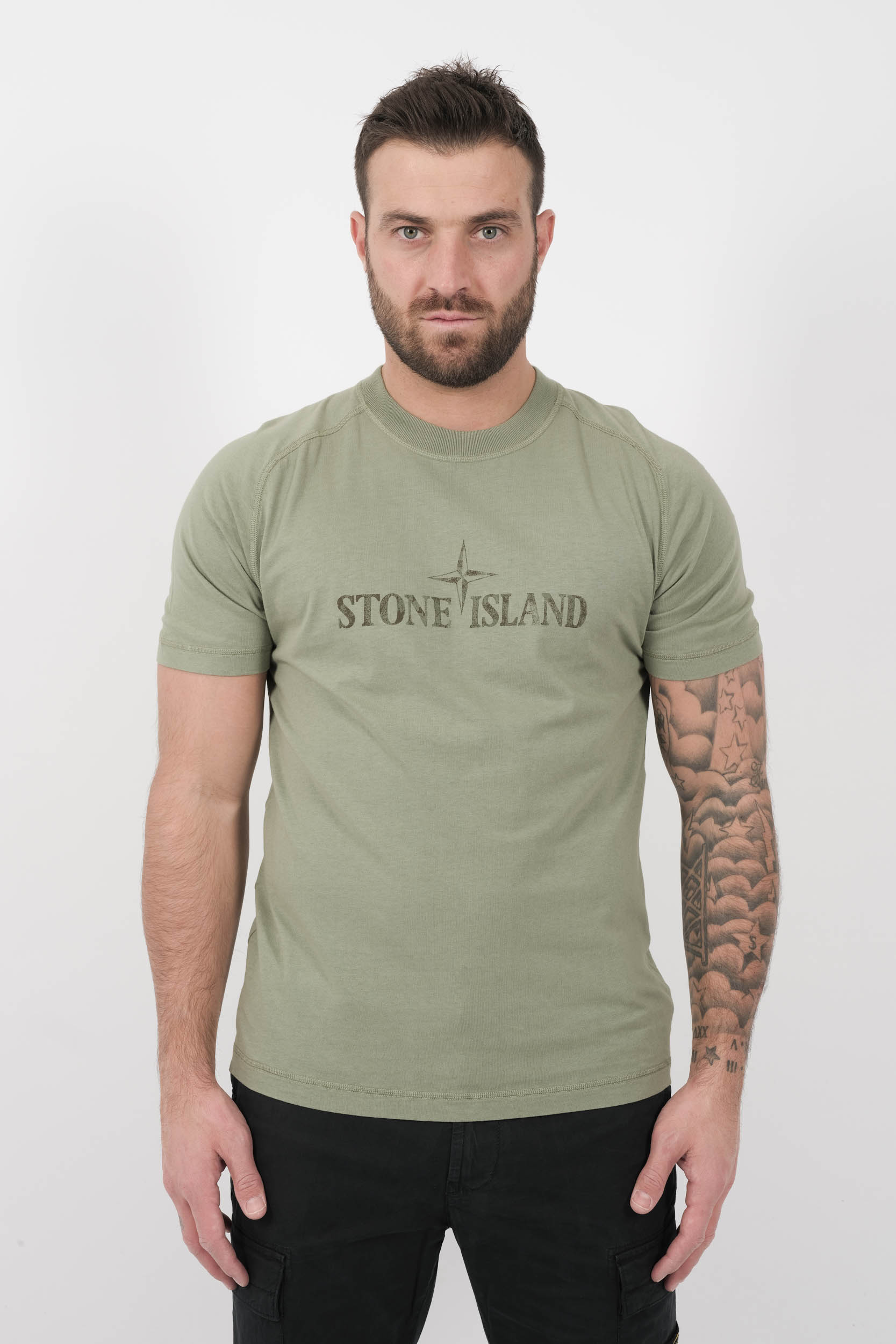  Image du produit TEE-SHIRT STONE ISLAND LOGO IMPRIME VERT S152120S81-V0055 - 3