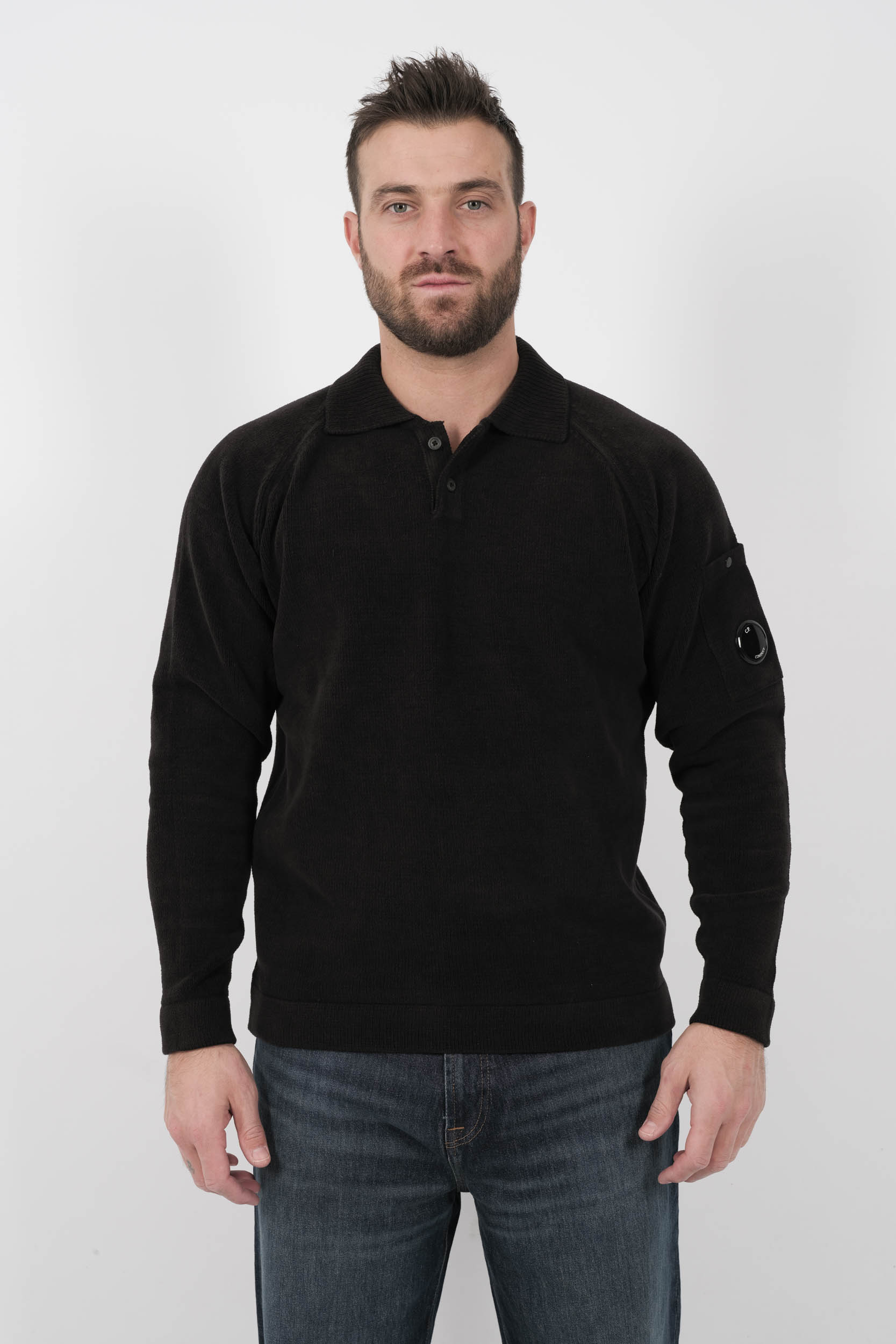  Image du produit PULL C.P COMPANY COL CHEMISE NOIR N070A-999 - 3