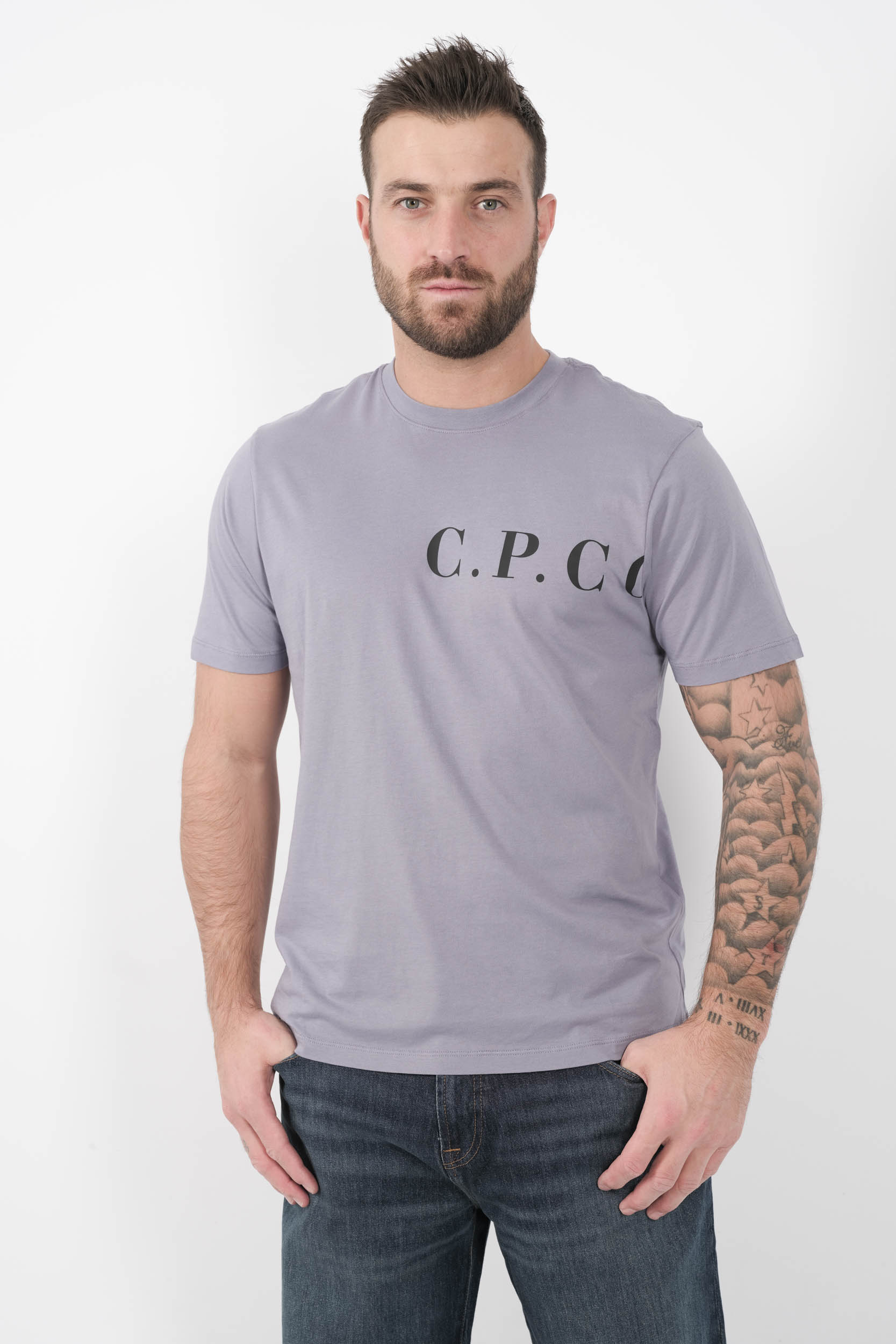  Image du produit TEE-SHIRT C.P COMPANY LOGO IMPRIME VIOLET S139A-774 - 2