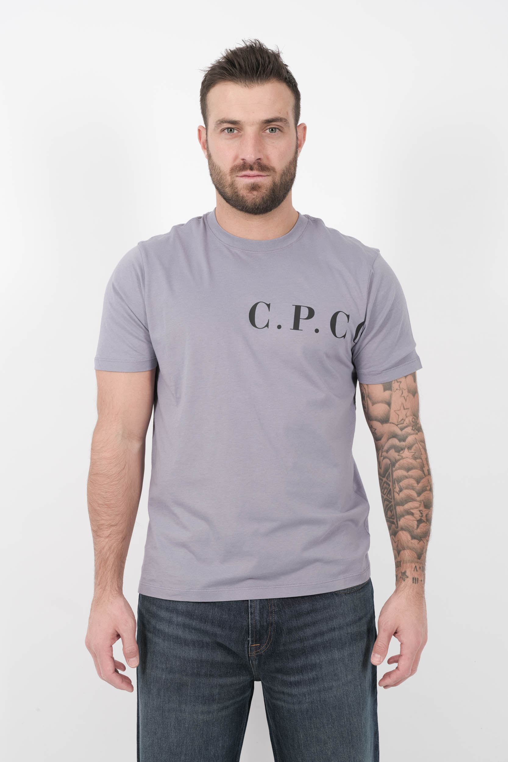  Image du produit TEE-SHIRT C.P COMPANY LOGO IMPRIME VIOLET S139A-774 - 3