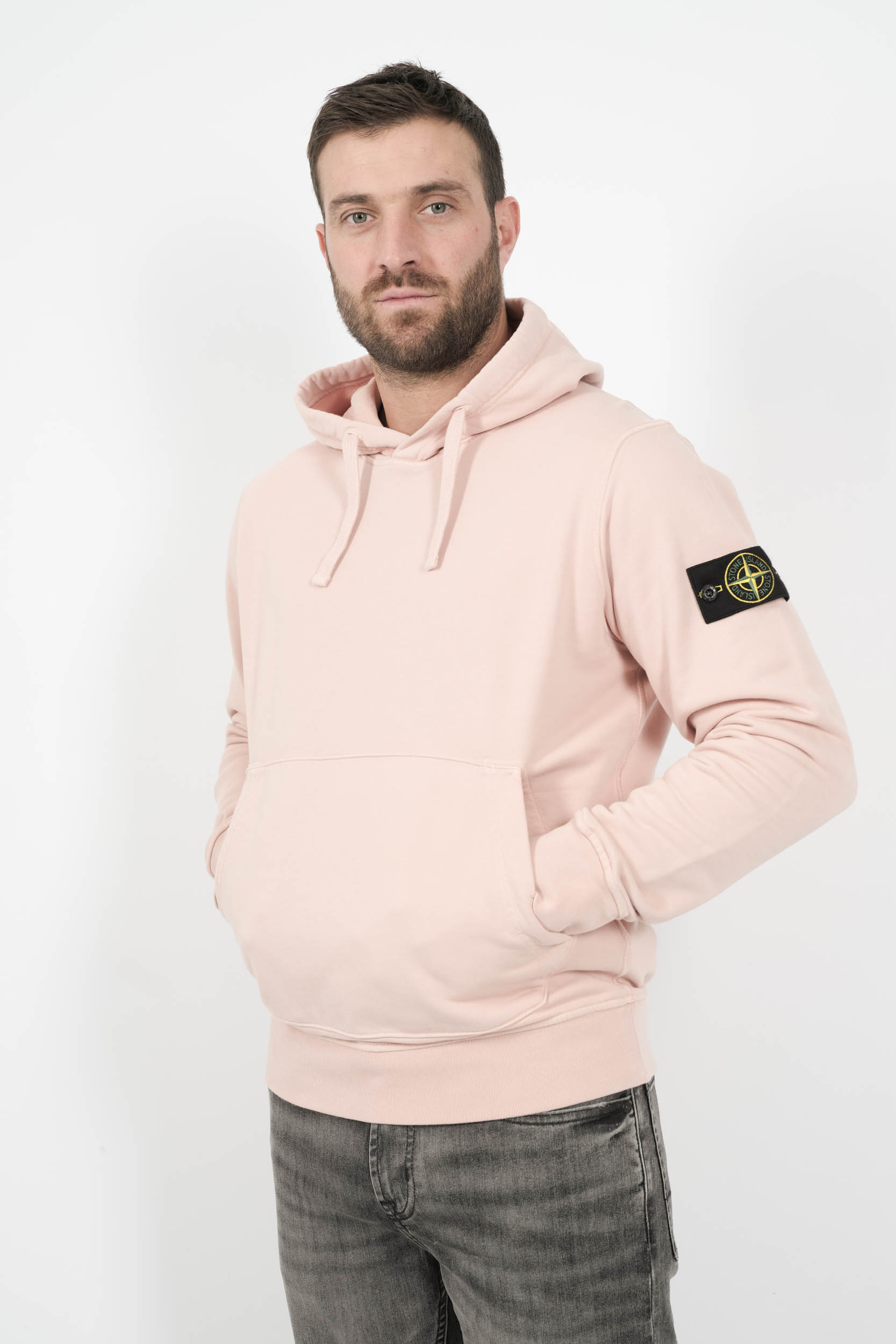 SWEAT STONE ISLAND A CAPUCHE ROSE S156145S51-V0082