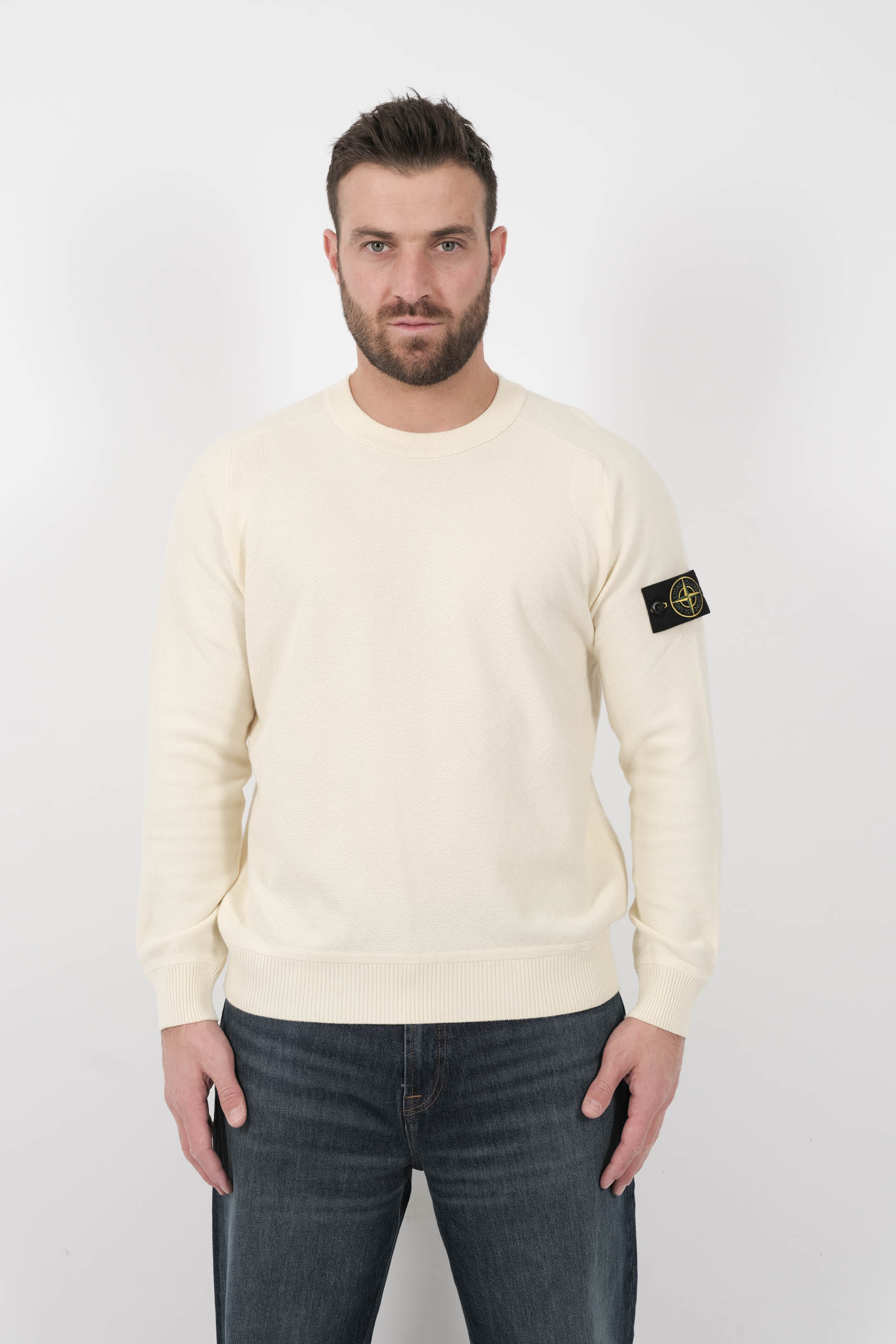  Image du produit PULL STONE ISLAND COL ROND EN NID D'ABEILLE ECRU S155136SB5-V0093 - 3