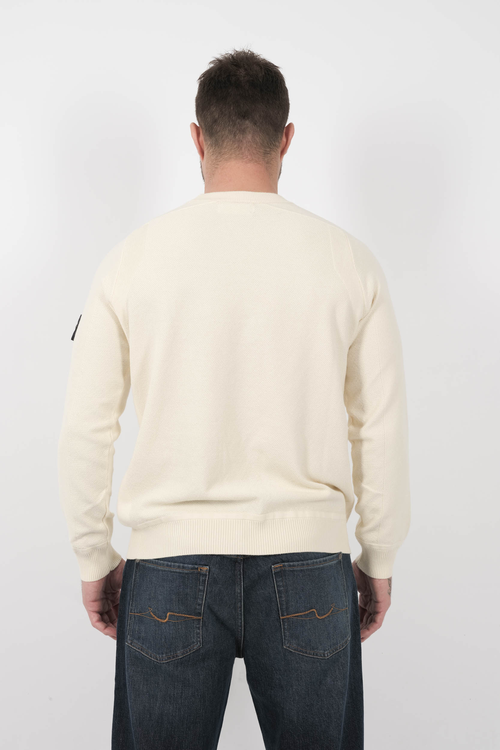  Image du produit PULL STONE ISLAND COL ROND EN NID D'ABEILLE ECRU S155136SB5-V0093 - 5