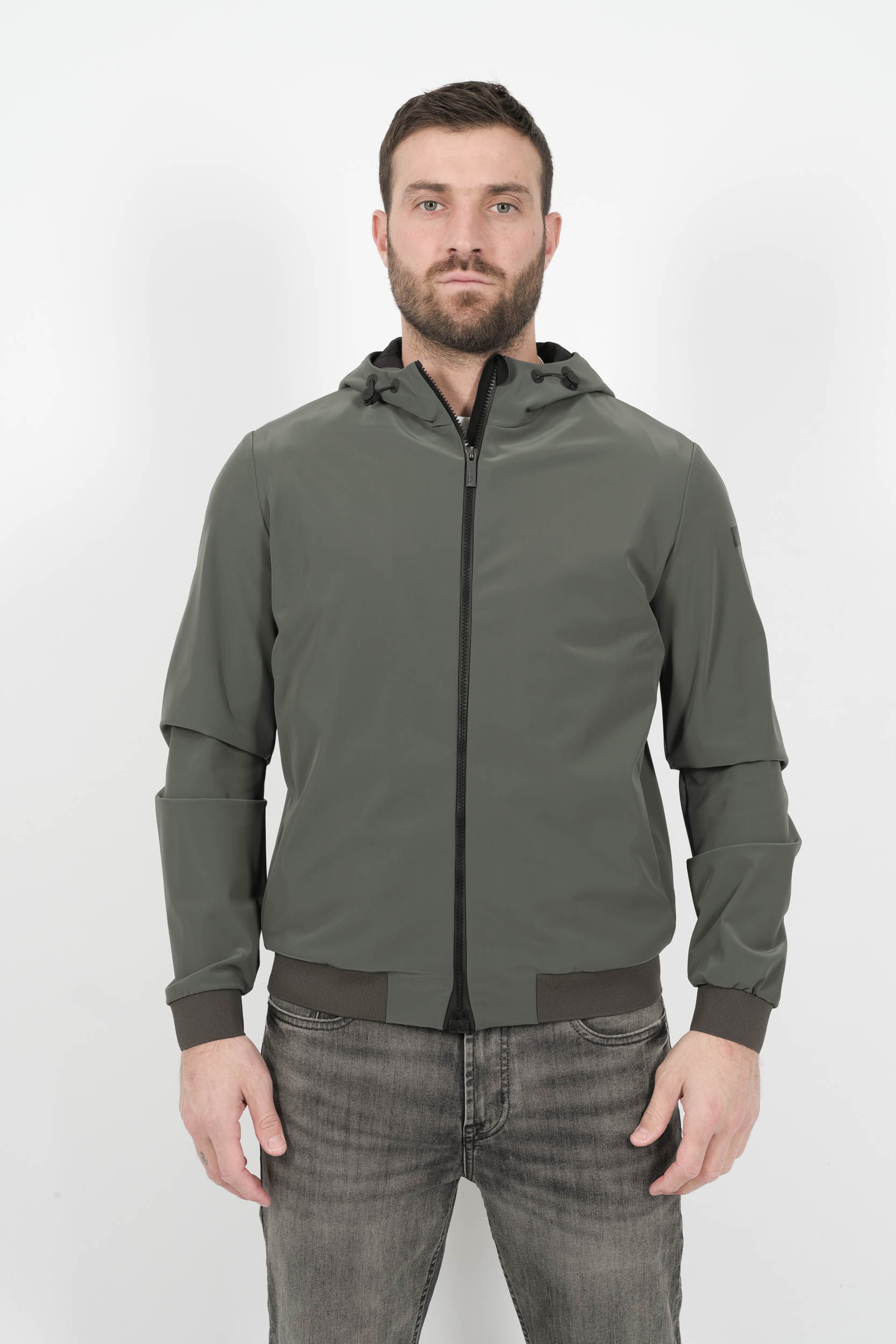 VESTE RRD A CAPUCHE EN NYLON VERT 25028-20