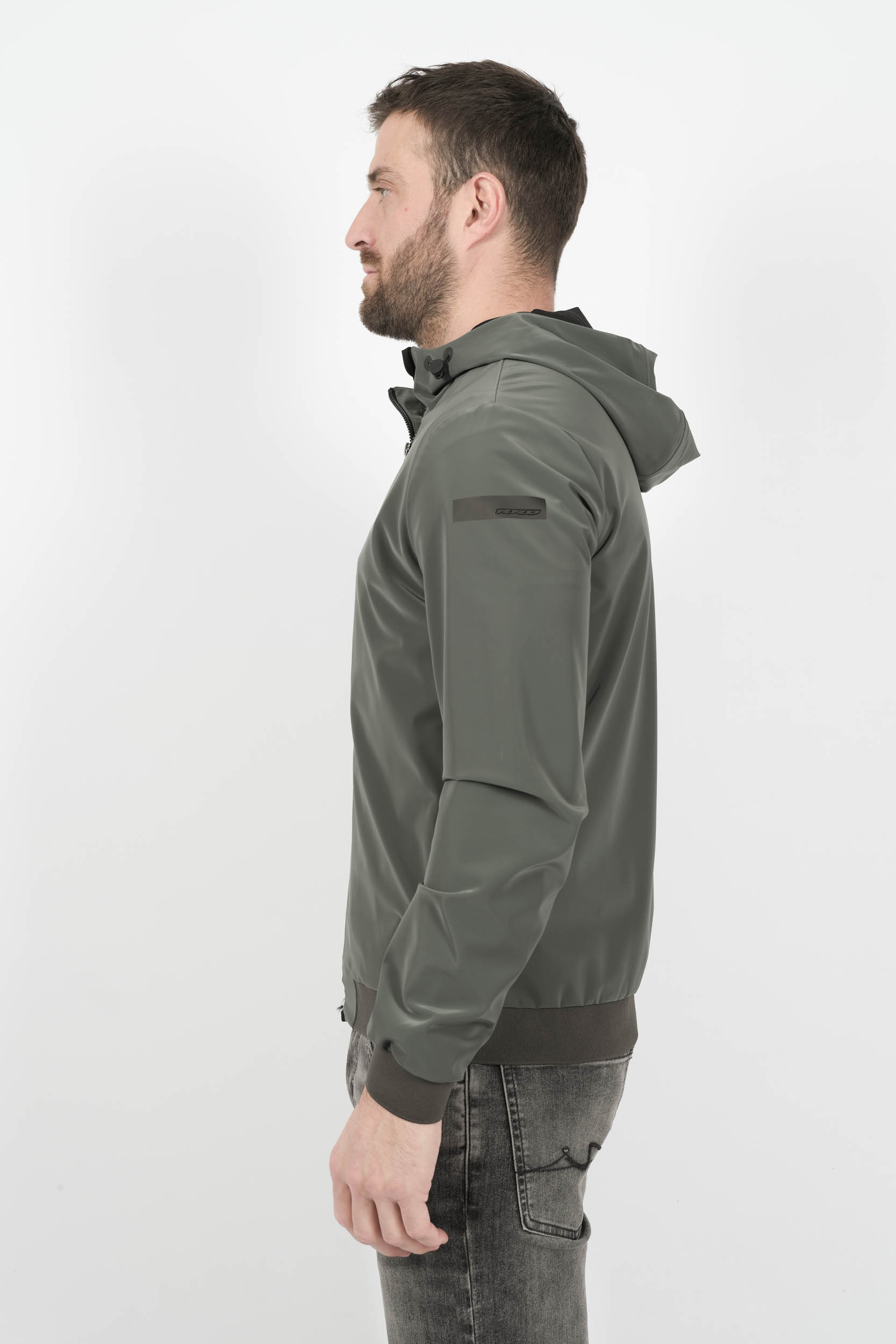 VESTE RRD A CAPUCHE EN NYLON VERT 25028-20